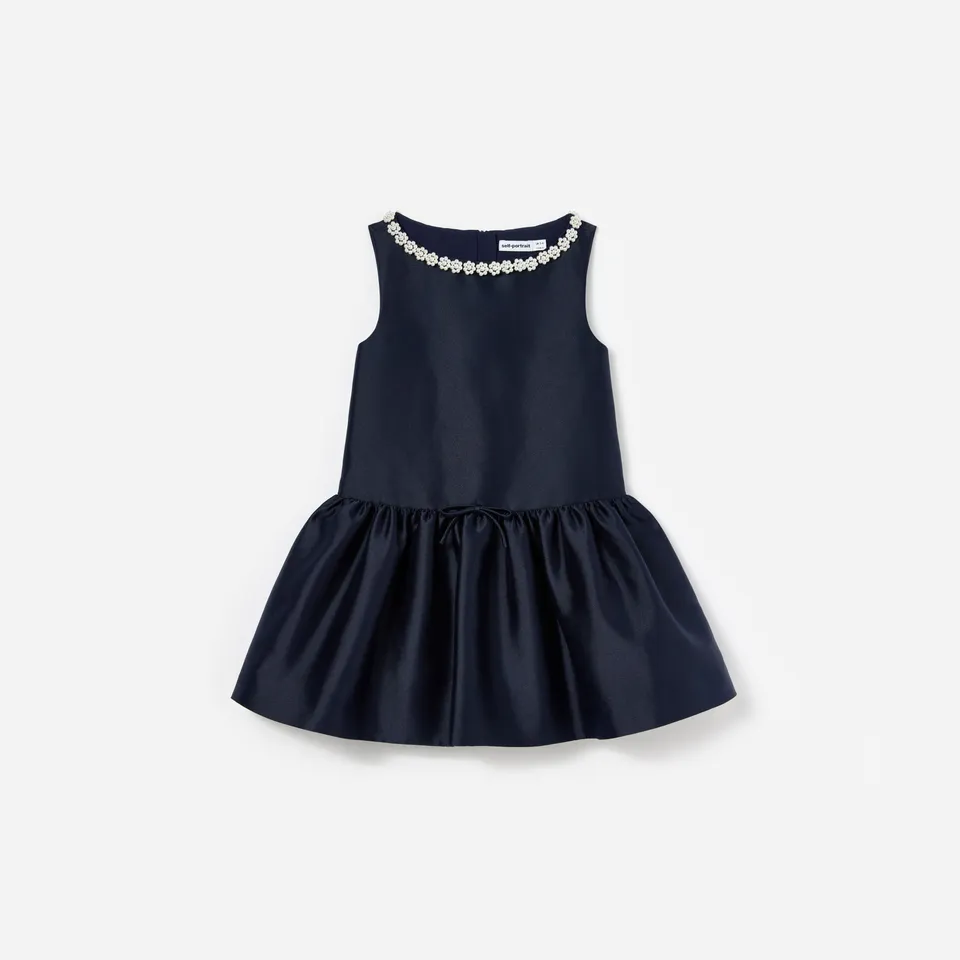 Self Portrait Kinder Kleid Navy Taft Perlen Gr. 3-12 J.
