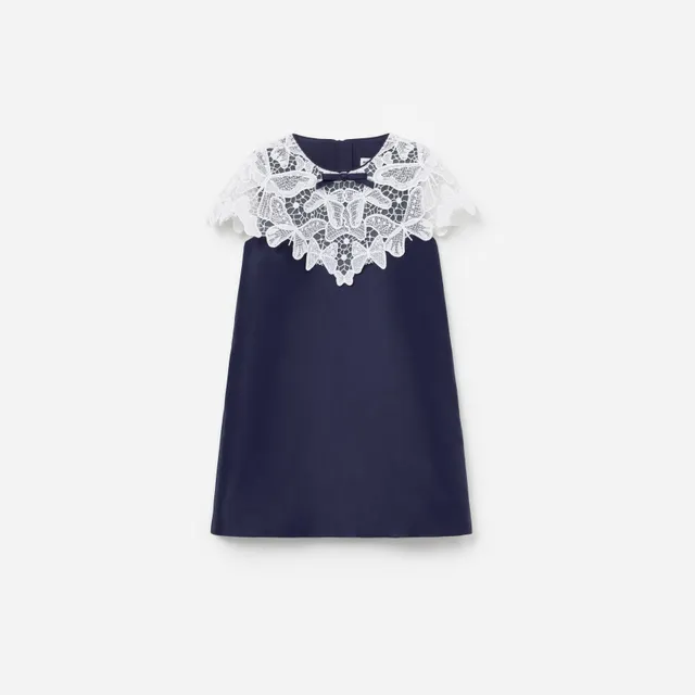 Self Portrait Dresses Navy Taffeta Butterfly Kinderkleid Navy
