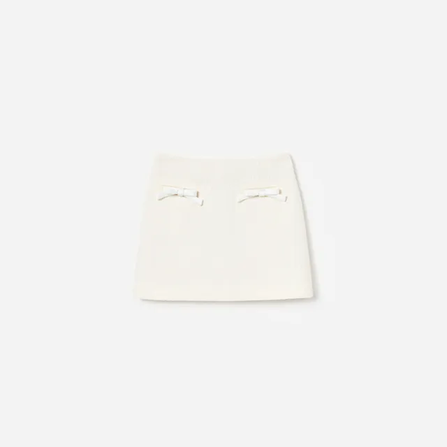 Self Portrait Cream Boucle Kinderrock Creme mit Perlen
