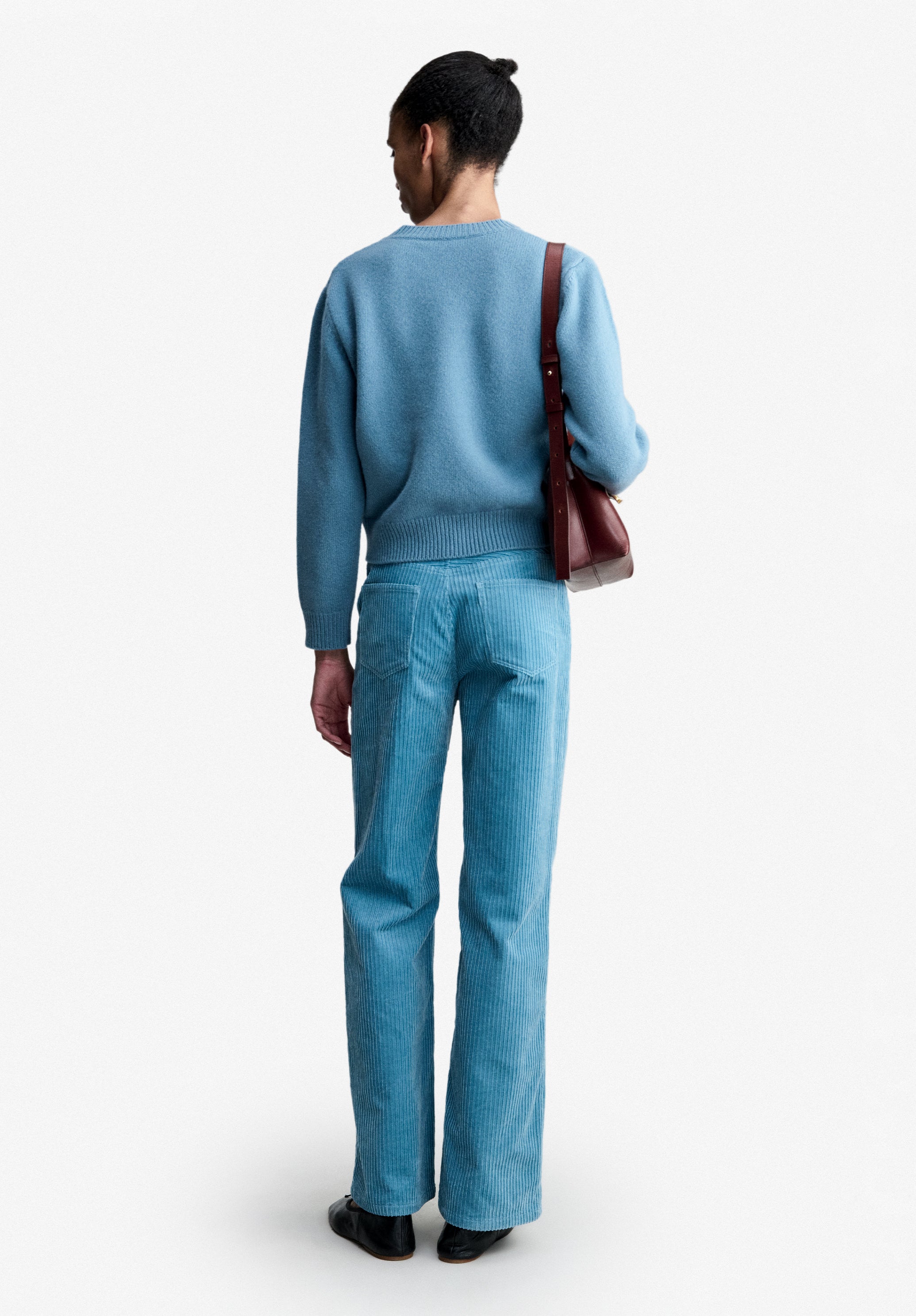 A.P.C. Knitwear Wollpullover graublau Boxy Rundhals