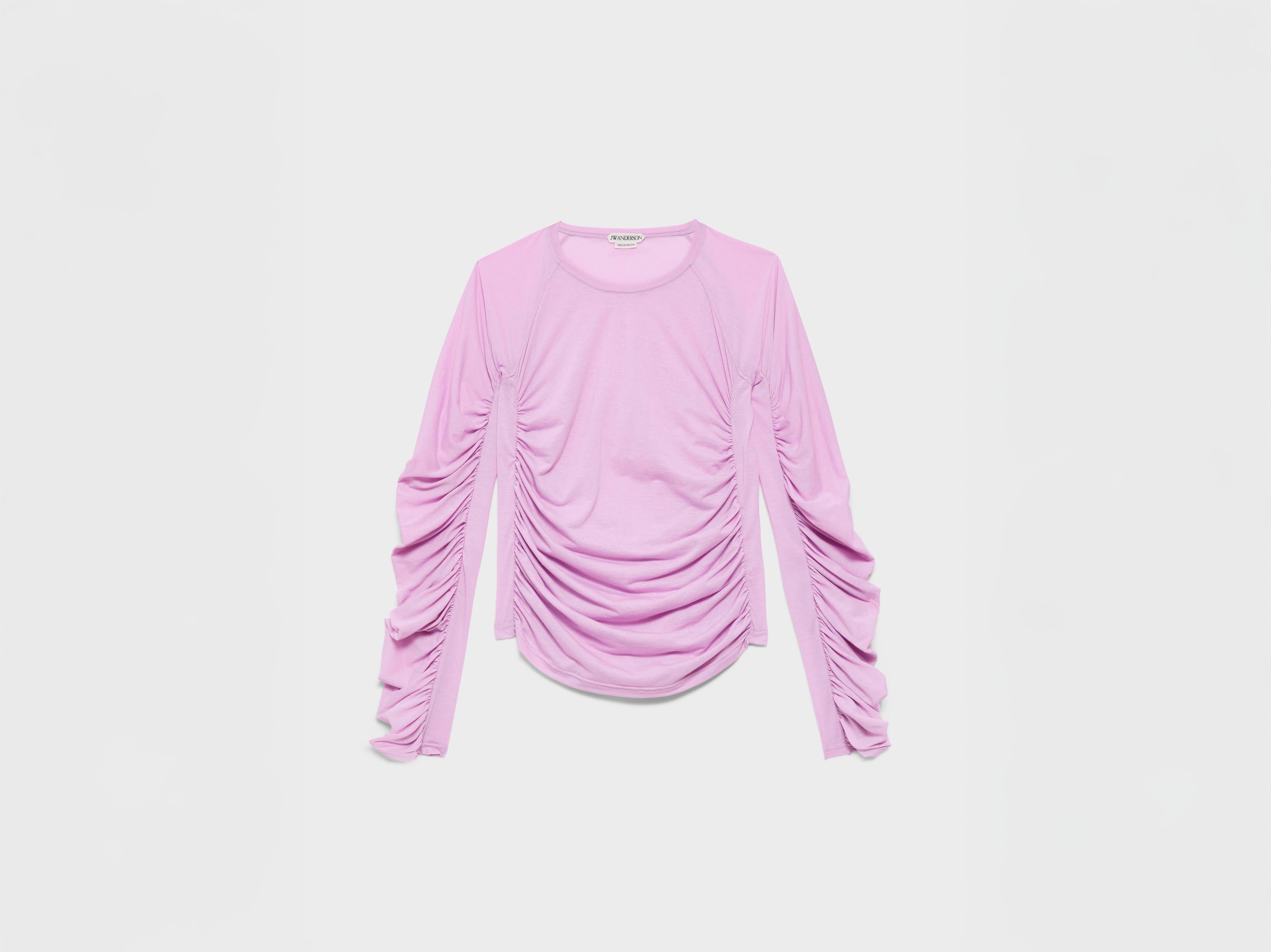J.W.Anderson Ruched Jersey Top T-Shirt Orchid Rüschen