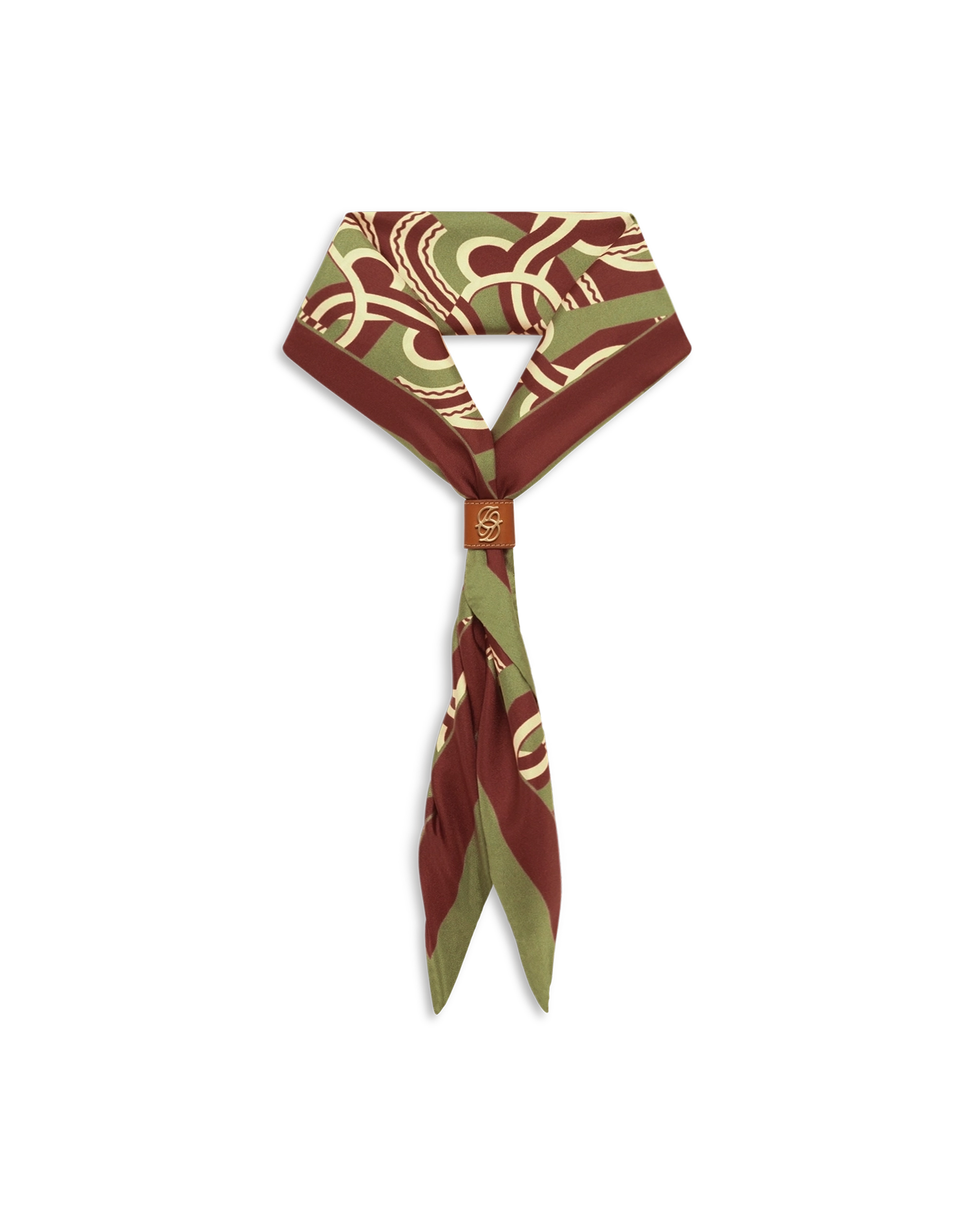 Drôle De Monsieur Chain Link Monogram Seidentuch Khaki 60cm