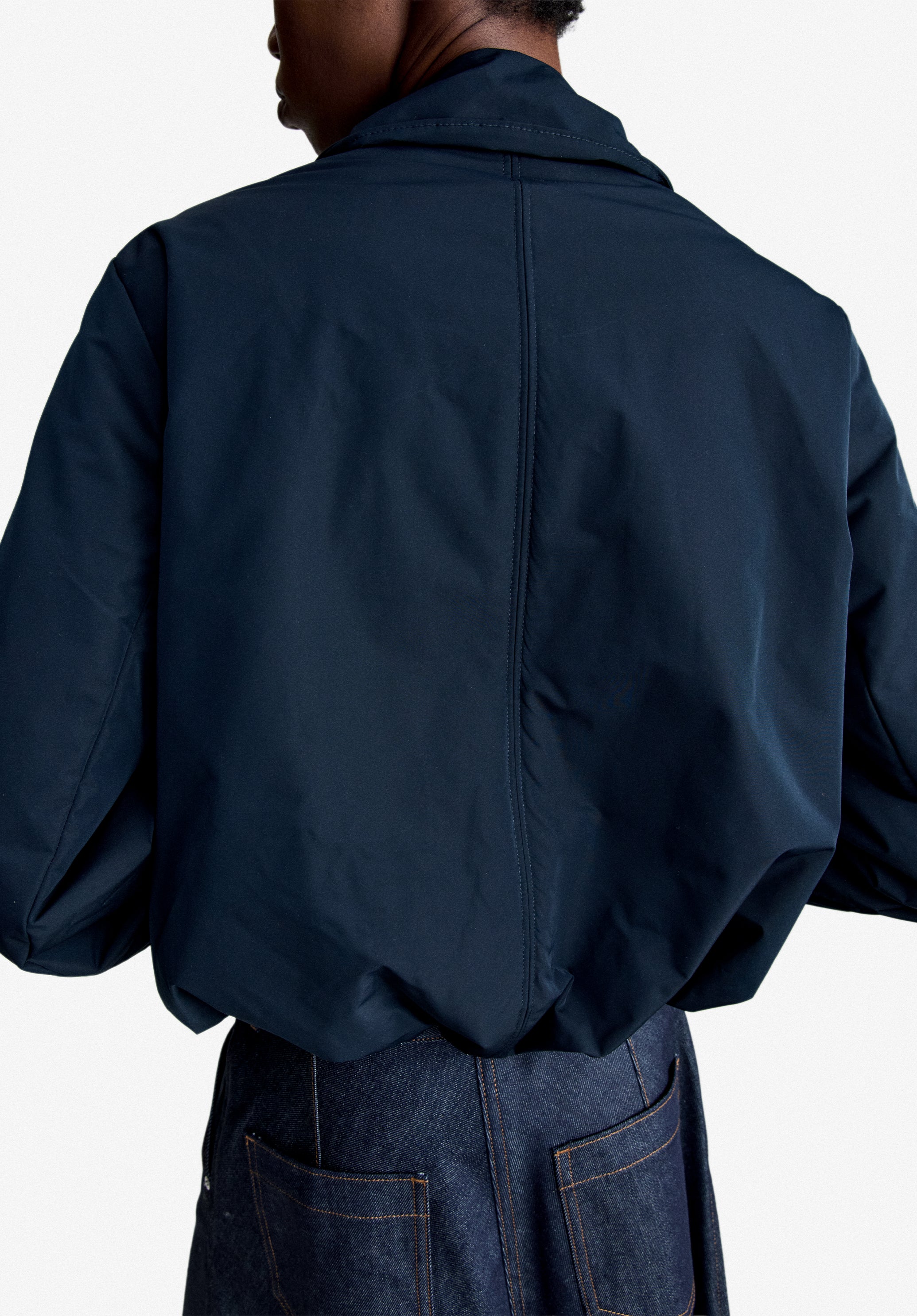A.P.C. Bomberjacke Taft marineblau Blouson Gr. 34-42 Boxy