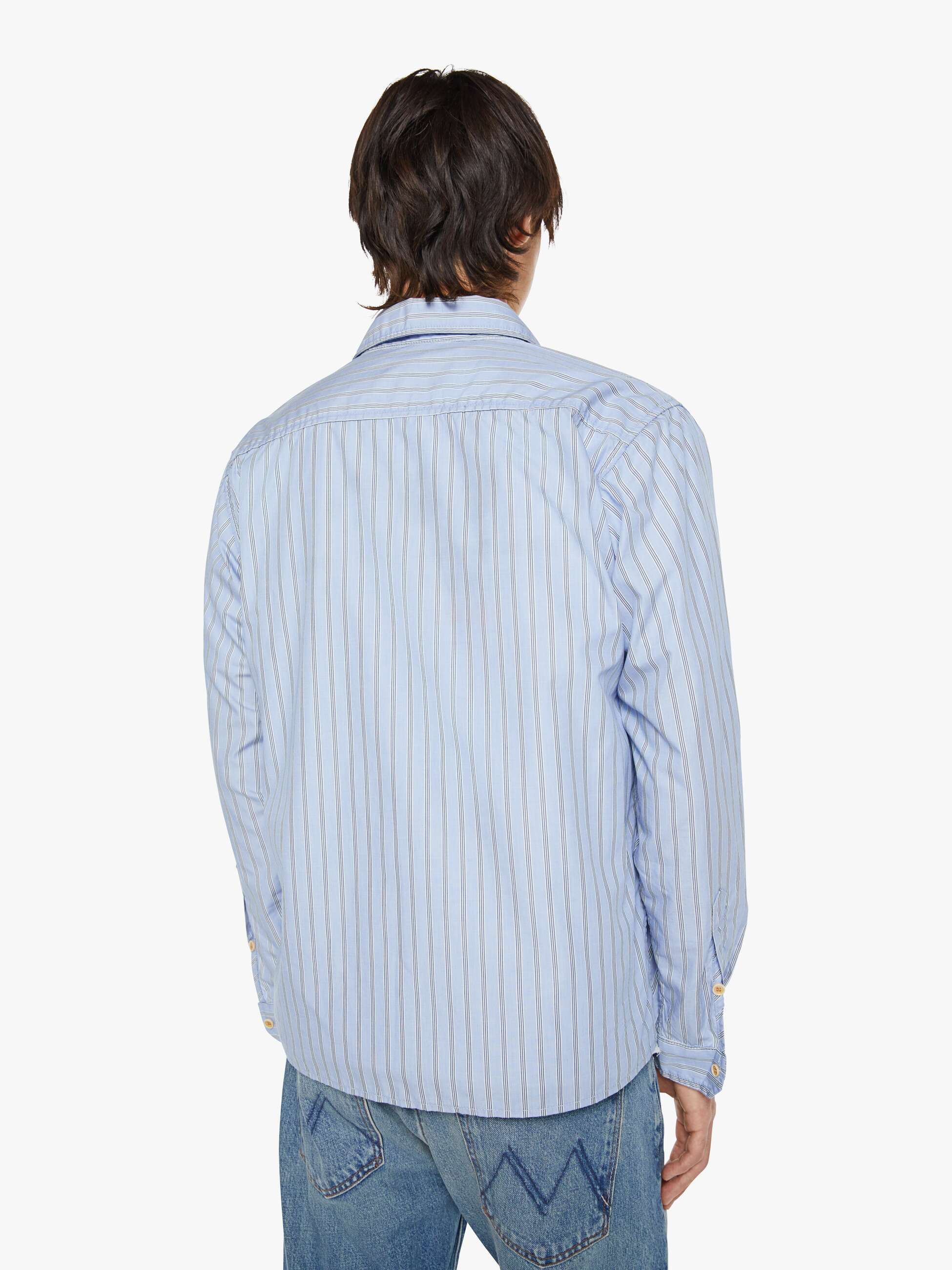 Mother Shirts Back To Square One Hemd Pop hellblau gestreift