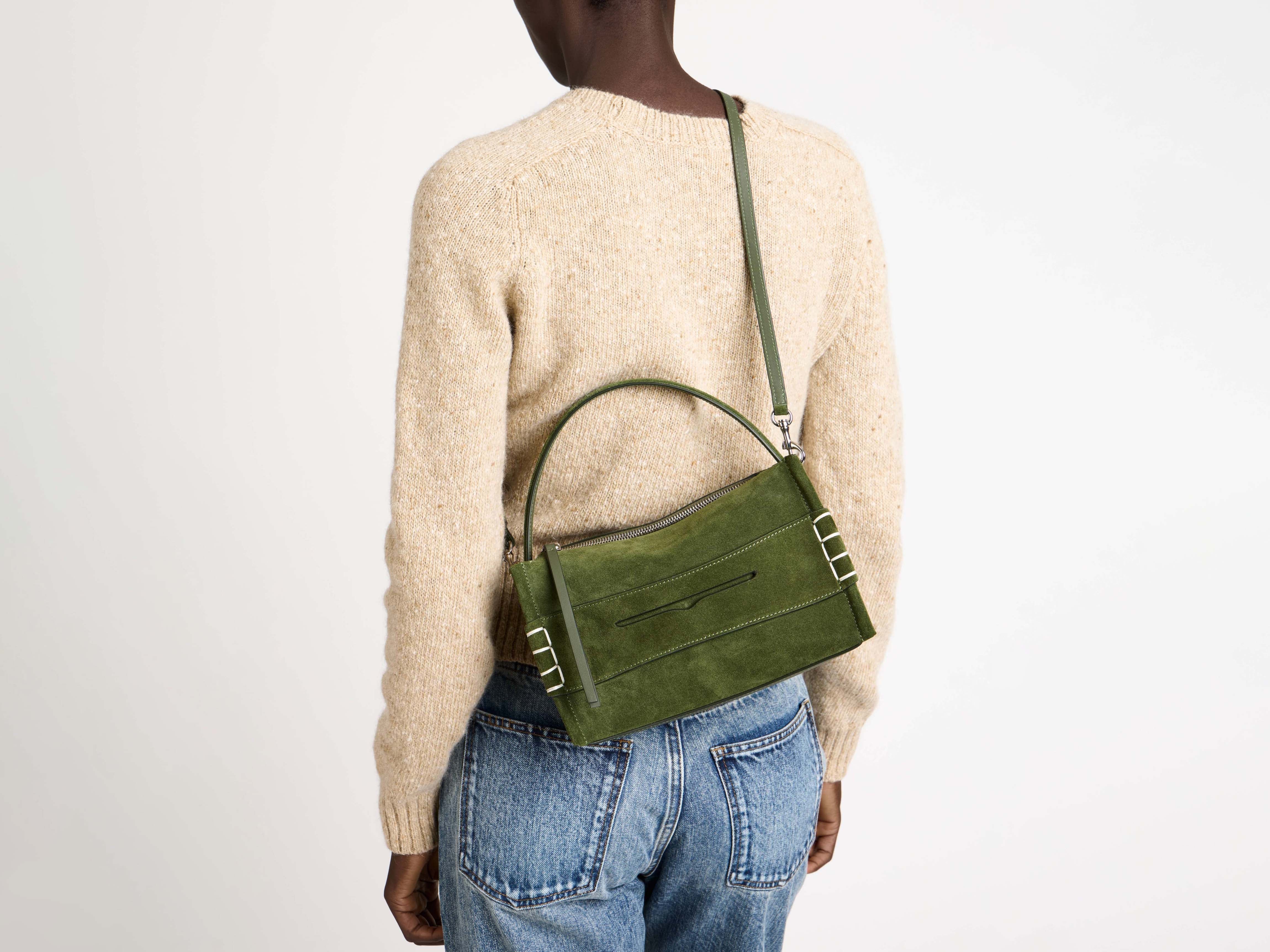 J.W.Anderson Bags Loafer Tasche Khaki Veloursleder