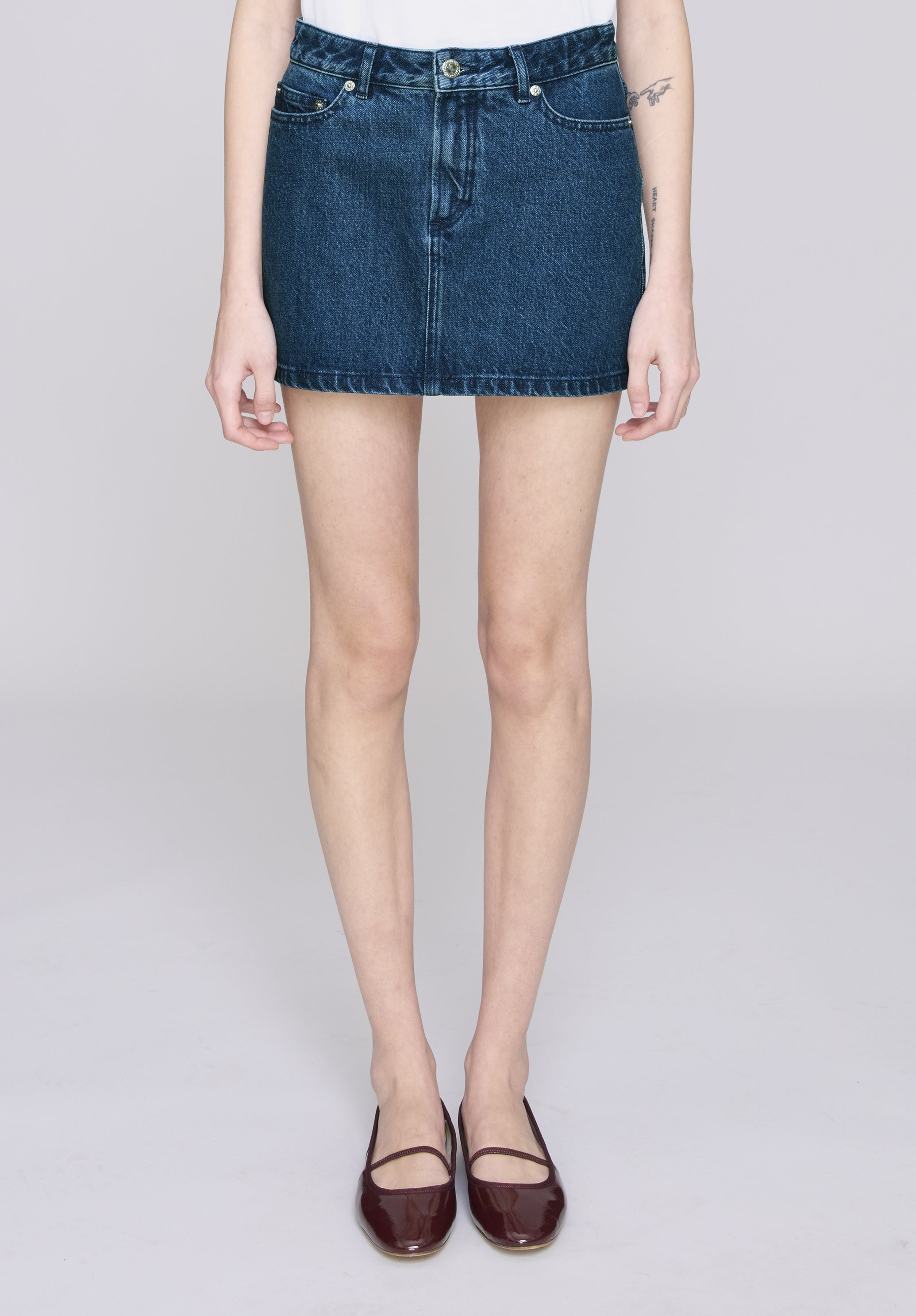 A.P.C. Mini-Jupe Rock kurz High Rise Blau 38