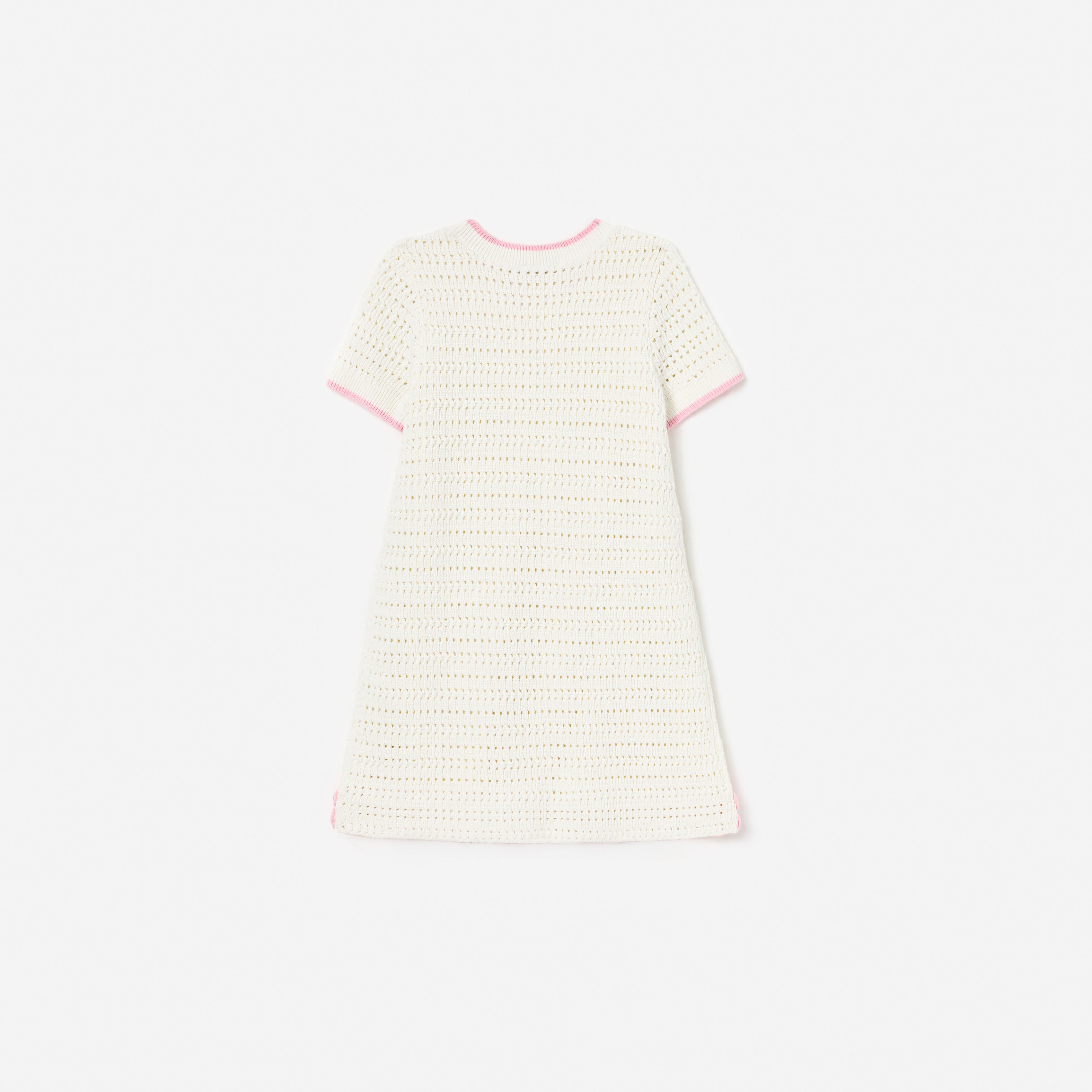 Self Portrait Dresses Flower Hem Mini Kleid Creme Baumwolle Kinder