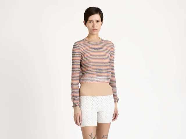 J.W. Anderson Fairisle Stricktop Burgundy Langarm