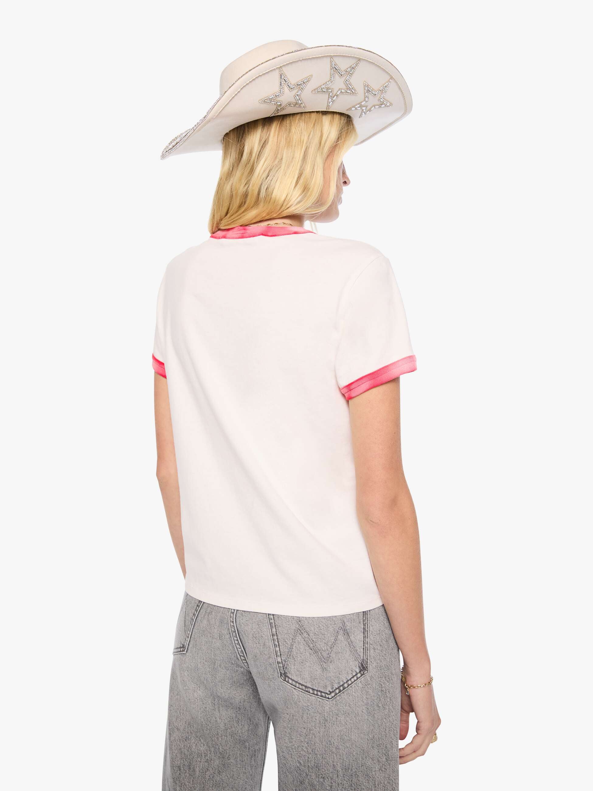 Mother The Lil Goodie Ringer T-Shirt MOTHER Flock Weiß