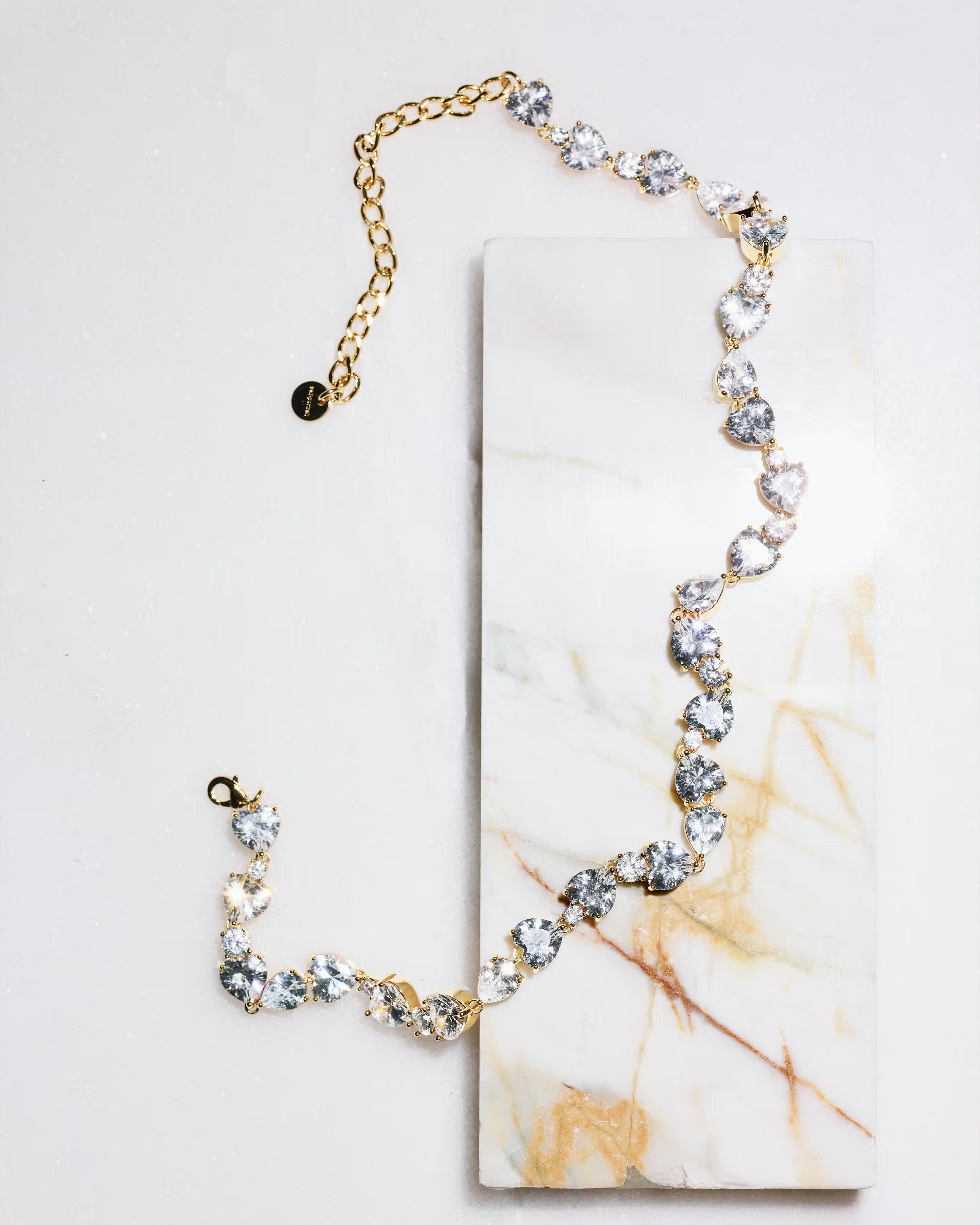 Self Portrait Gold Heart Crystal Halskette Gold