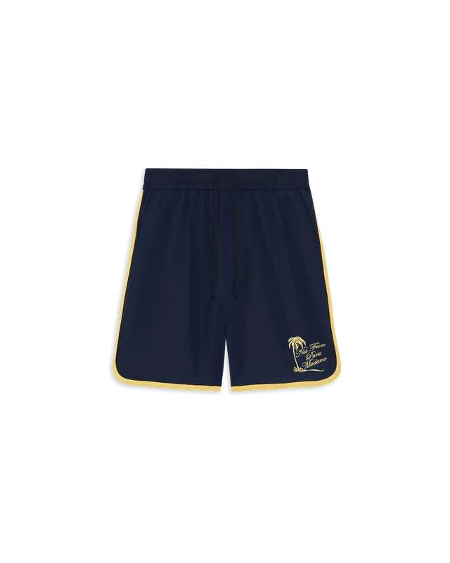 Drôle De Monsieur Plage Slogan Badeshorts Navy Polyamid
