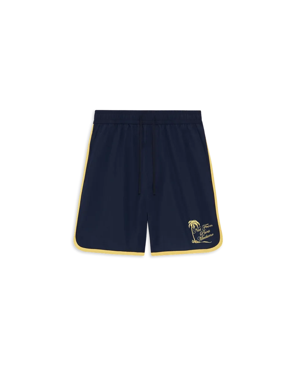 Drôle De Monsieur Plage Slogan Badeshorts Navy Polyamid