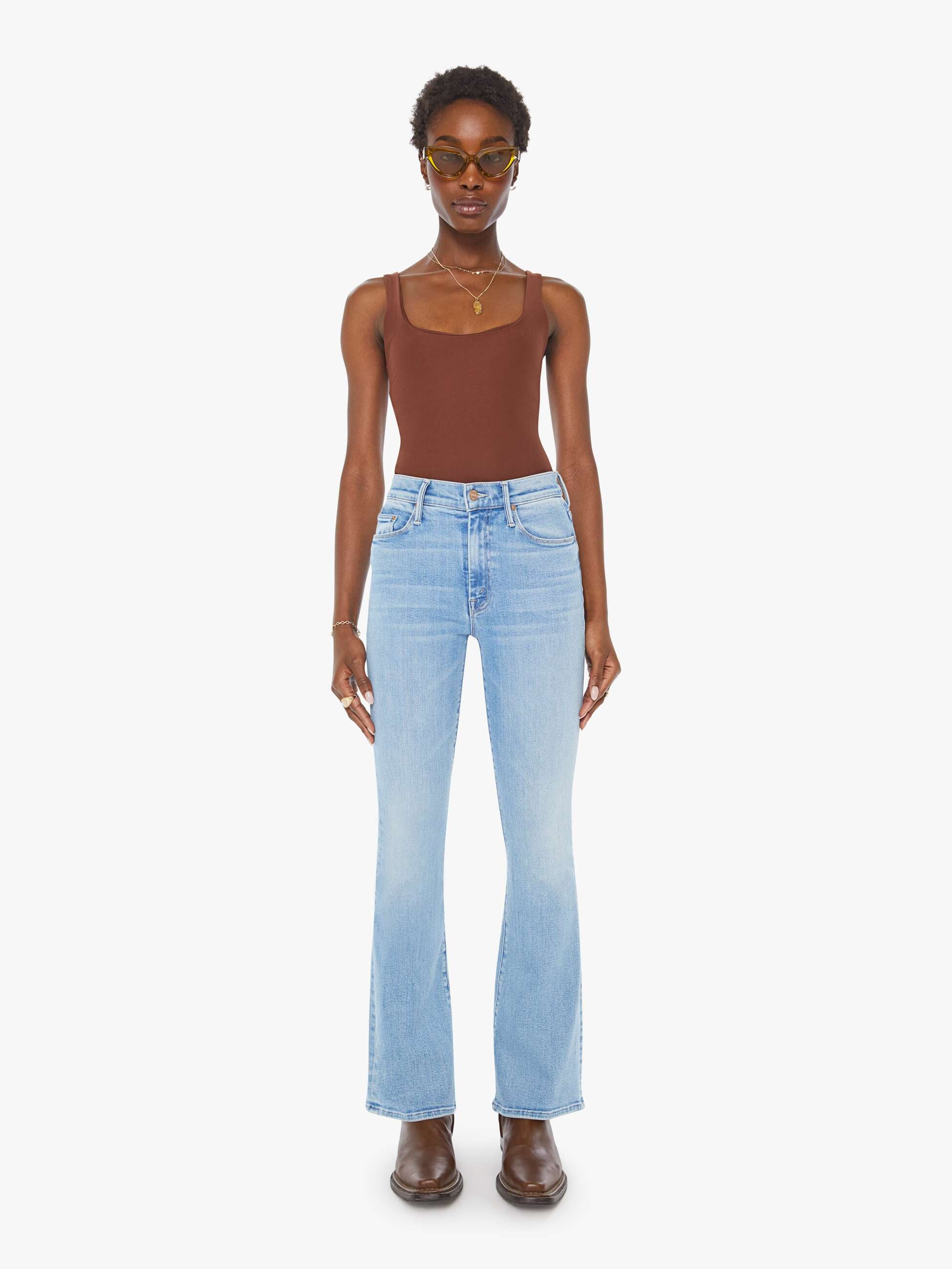 Mother The Weekender Flare Jeans Blessing In Disguise Mittelblau