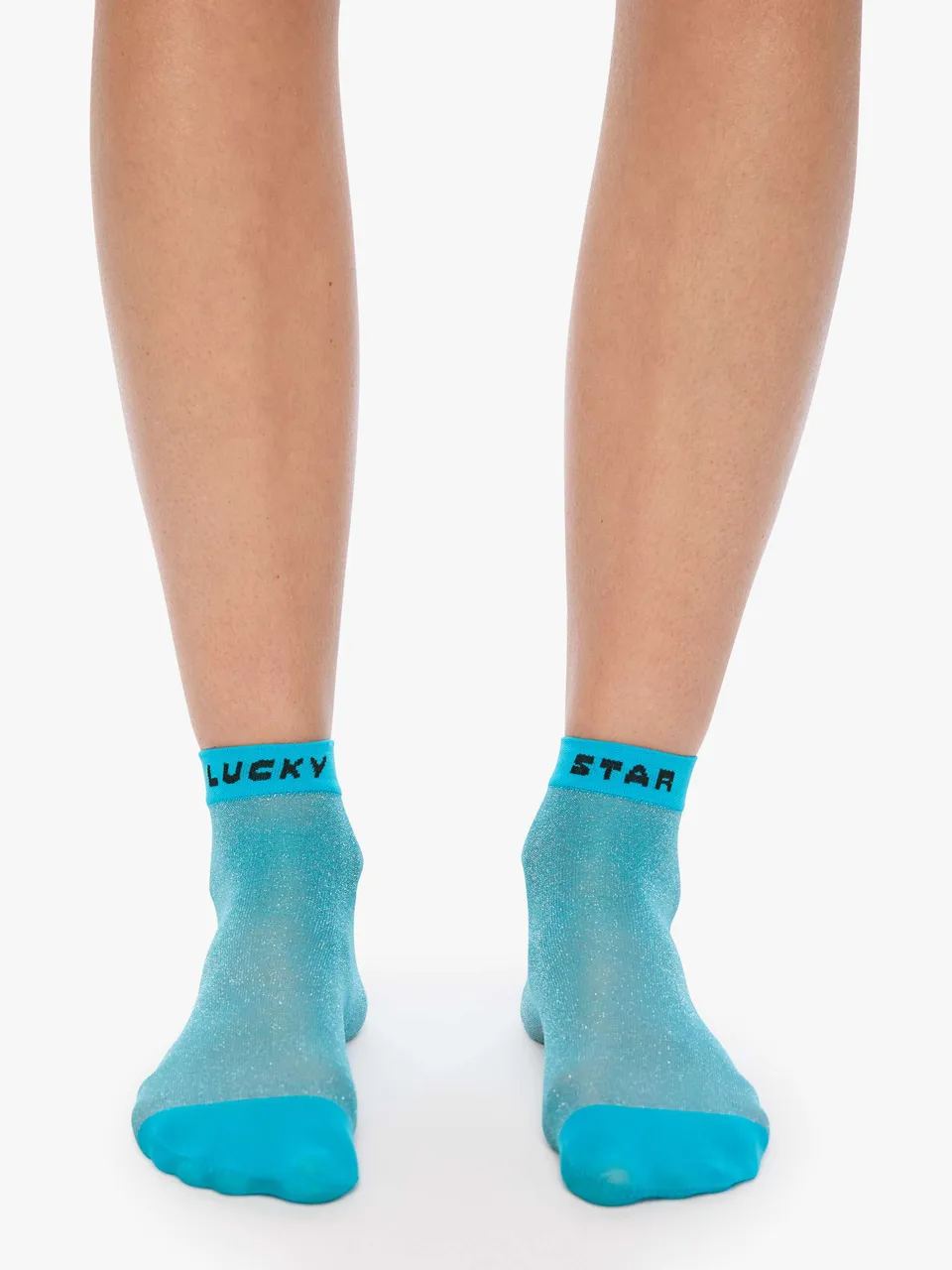 Mother The Slipper Socken Lucky Star Glitzer Blau O/S