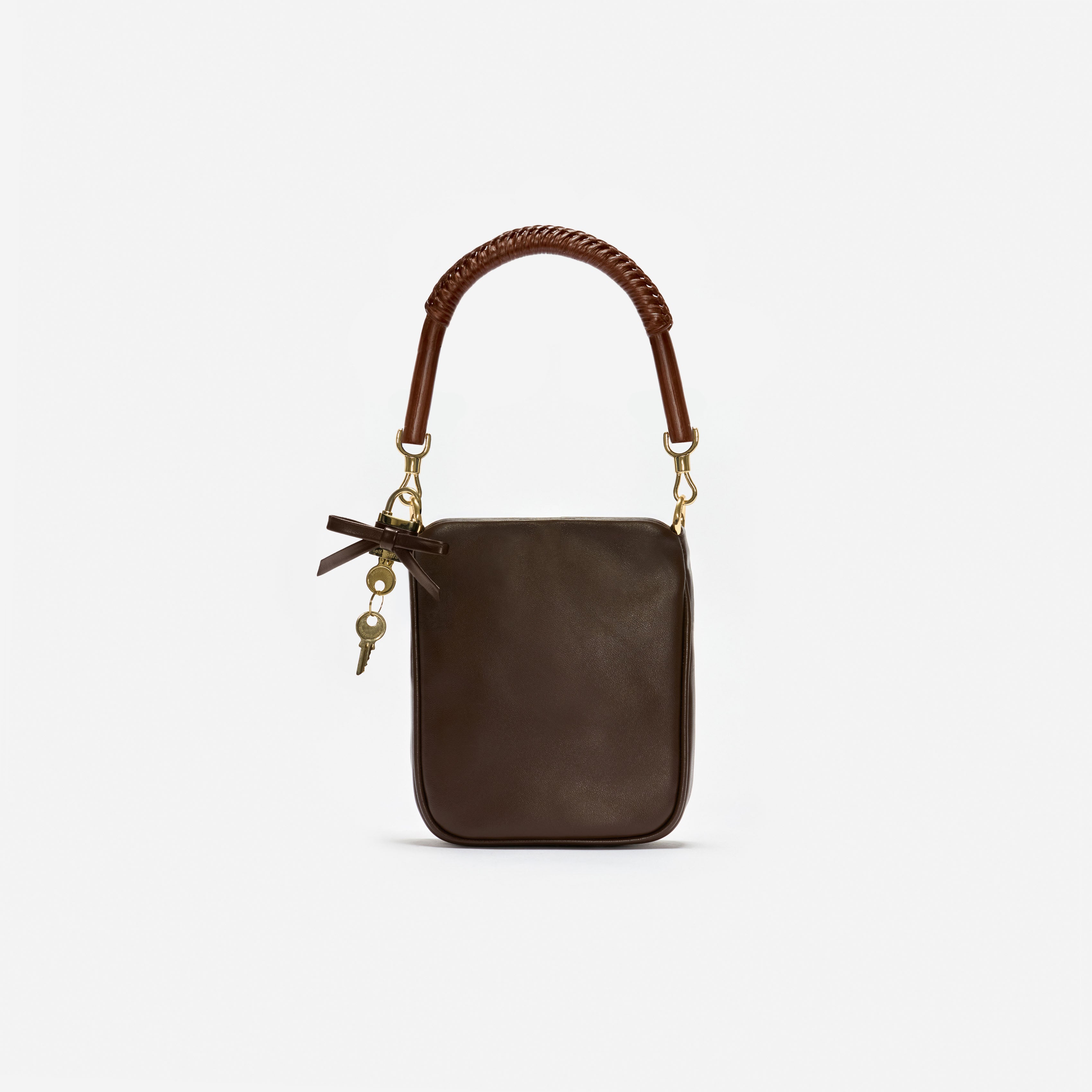 Self Portrait Brown Leather Mini Tote Tasche Braun One Size