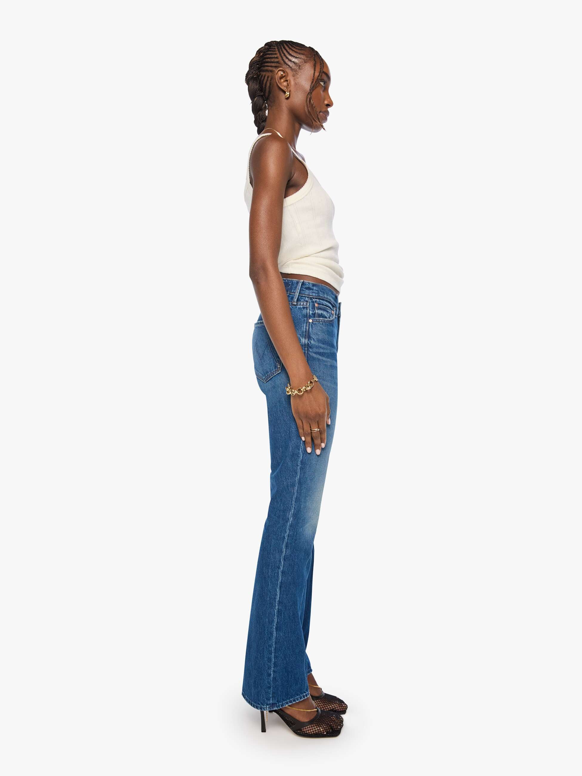Mother Denim The Outsider Sneak Jeans Call Me Wild blau