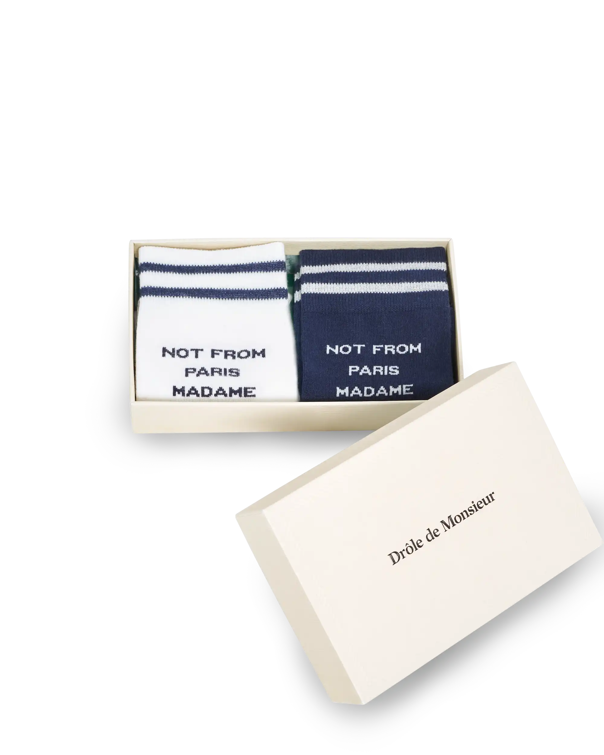 Drôle De Monsieur Slogan Socks Pack Socken Navy 2er Baumwolle