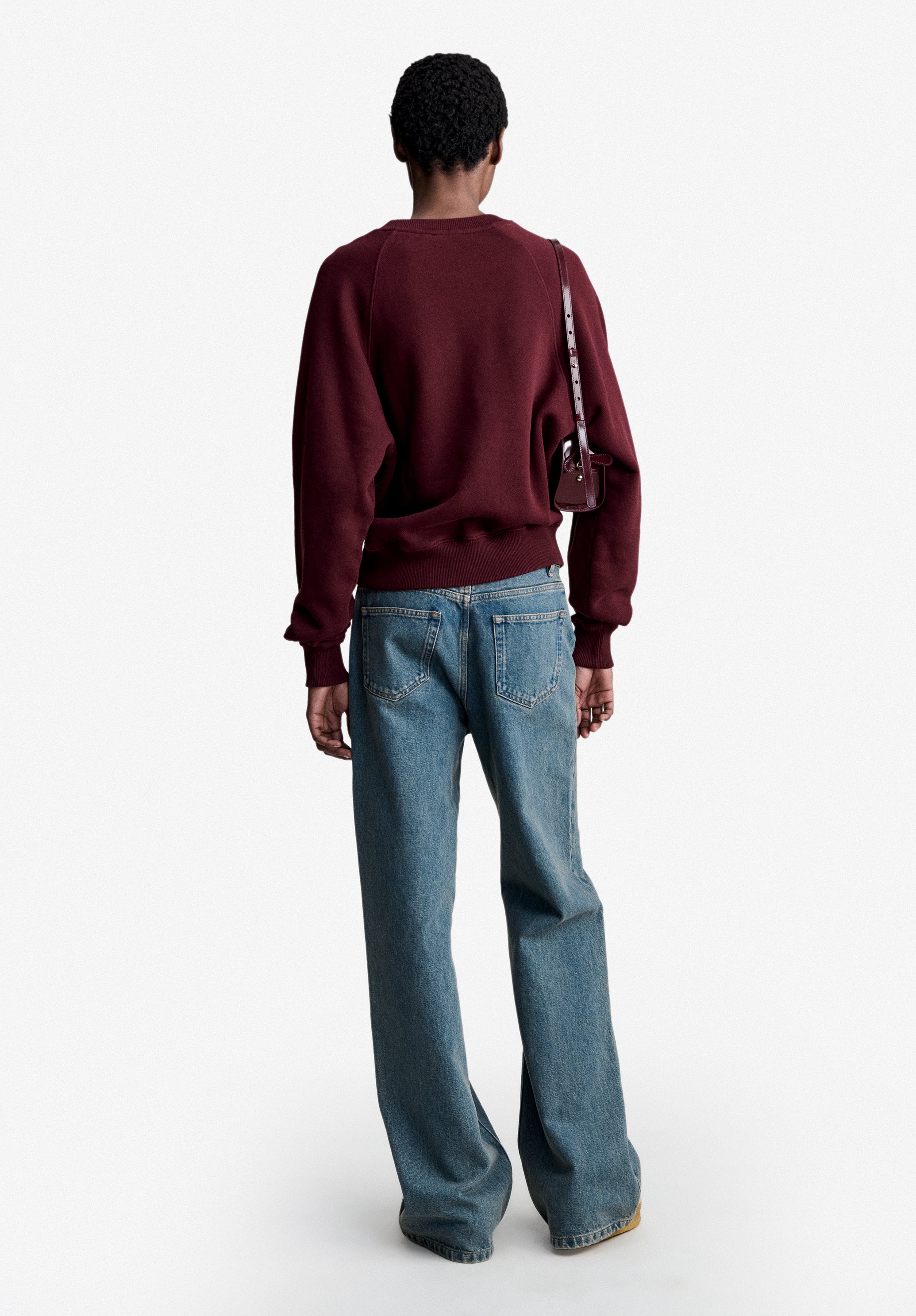 A.P.C. Sweatshirt Raglan Kapuzenpullover Bordeaux M