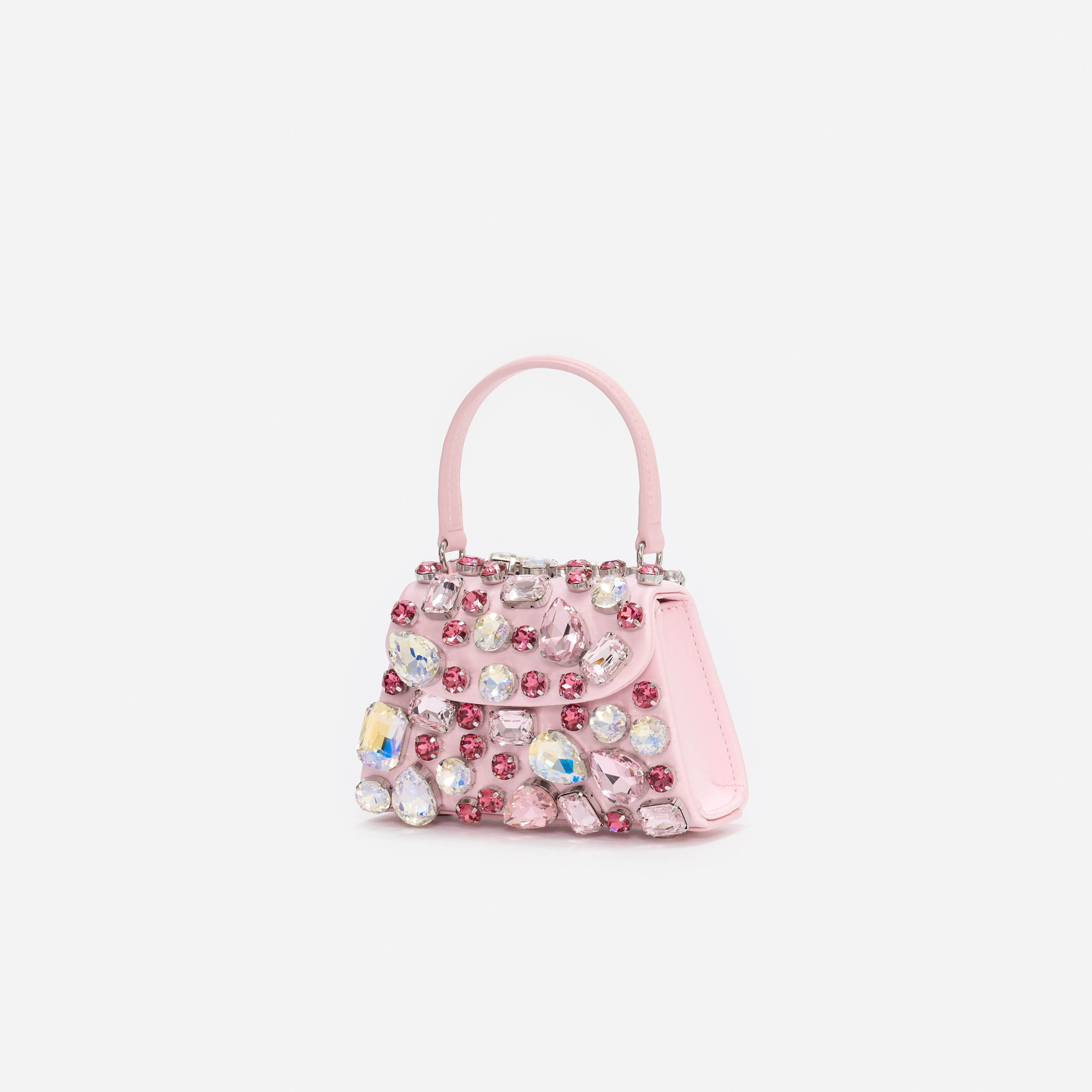 Self Portrait Pink Multi Crystal Mini Bag Tasche Rosa Satin Kristall