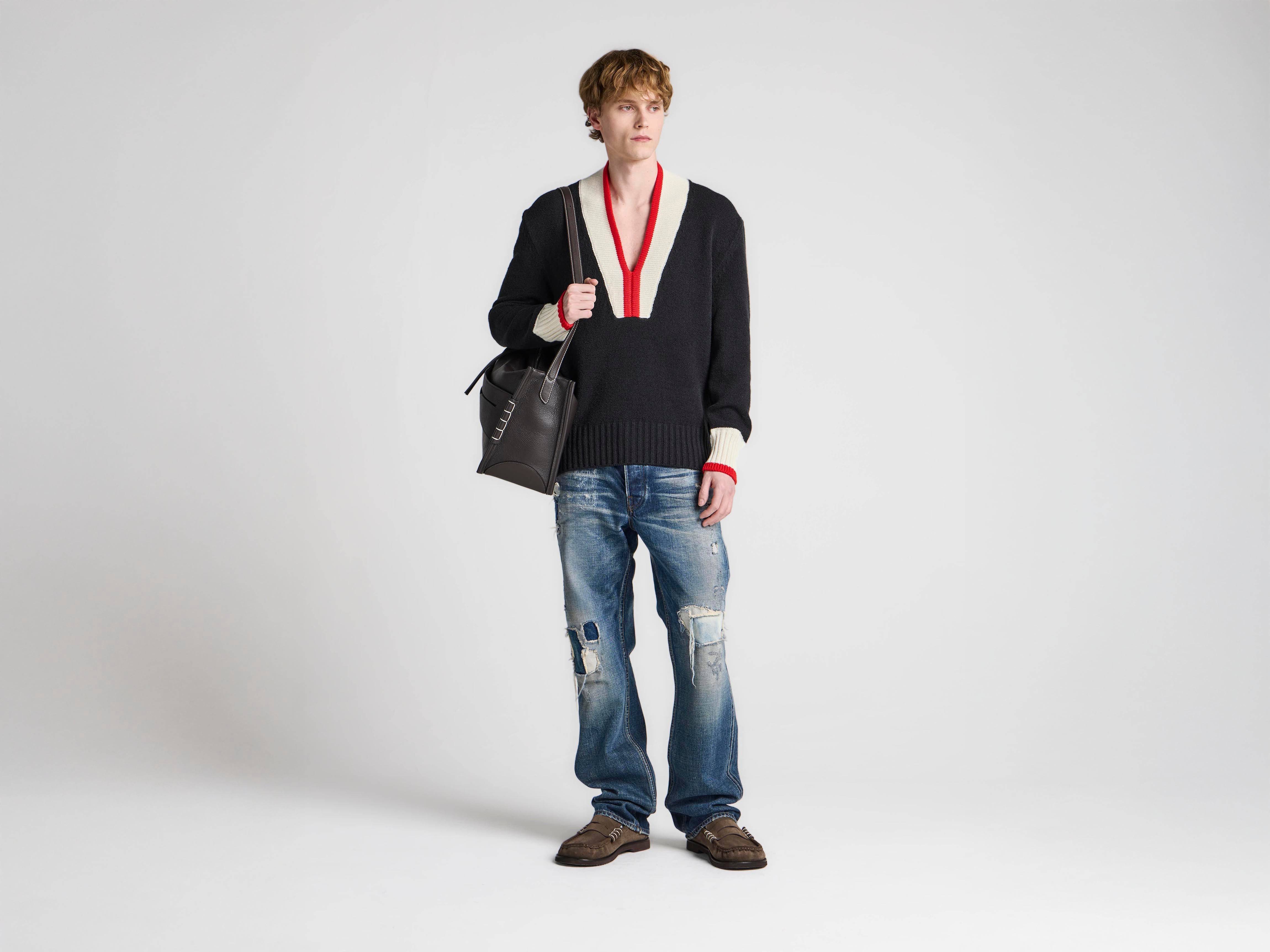 J.W.Anderson Knitwear Contrast Trim Pullover Schwarz