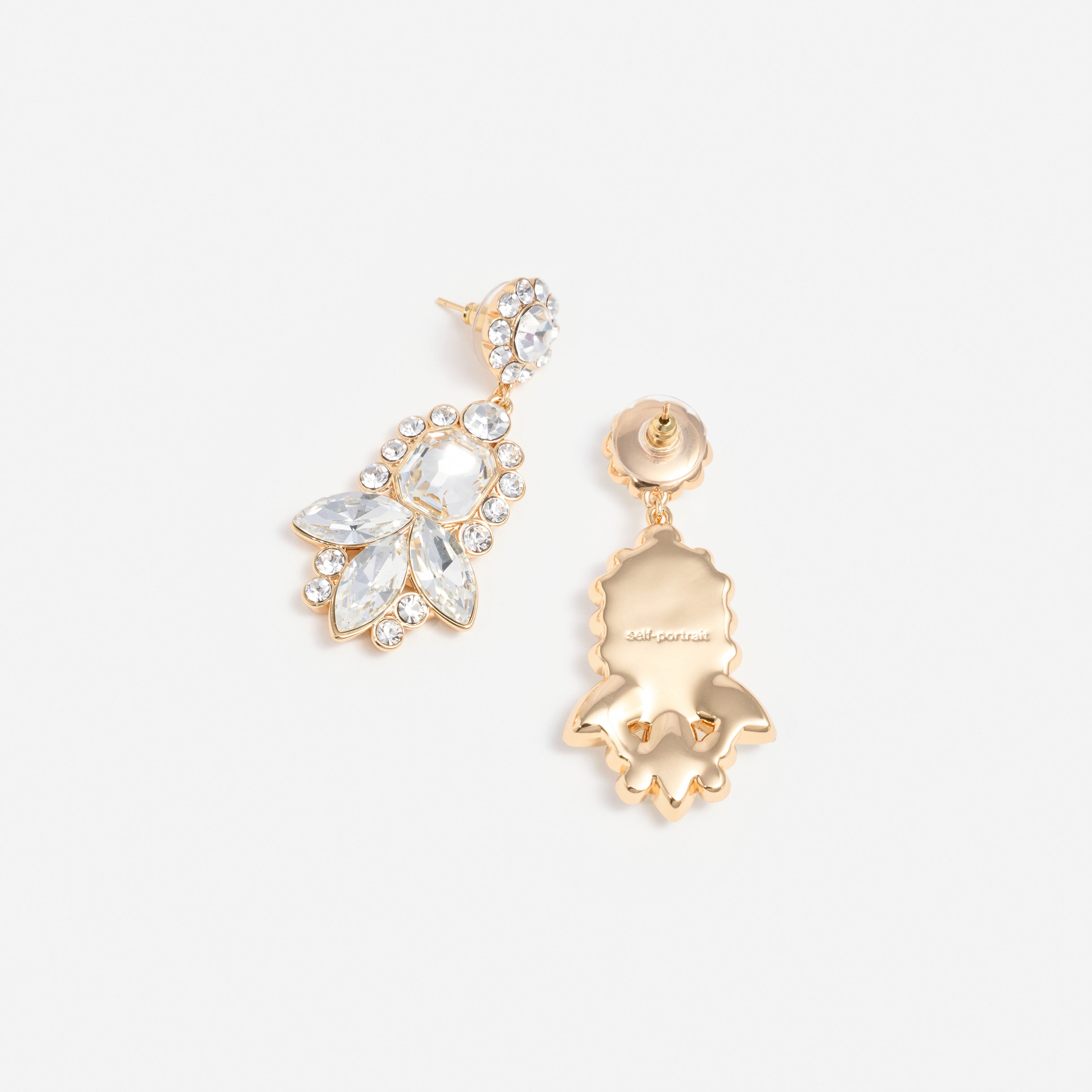Self Portrait Jewellery Gold Tiered Ohrringe Kristall One Size