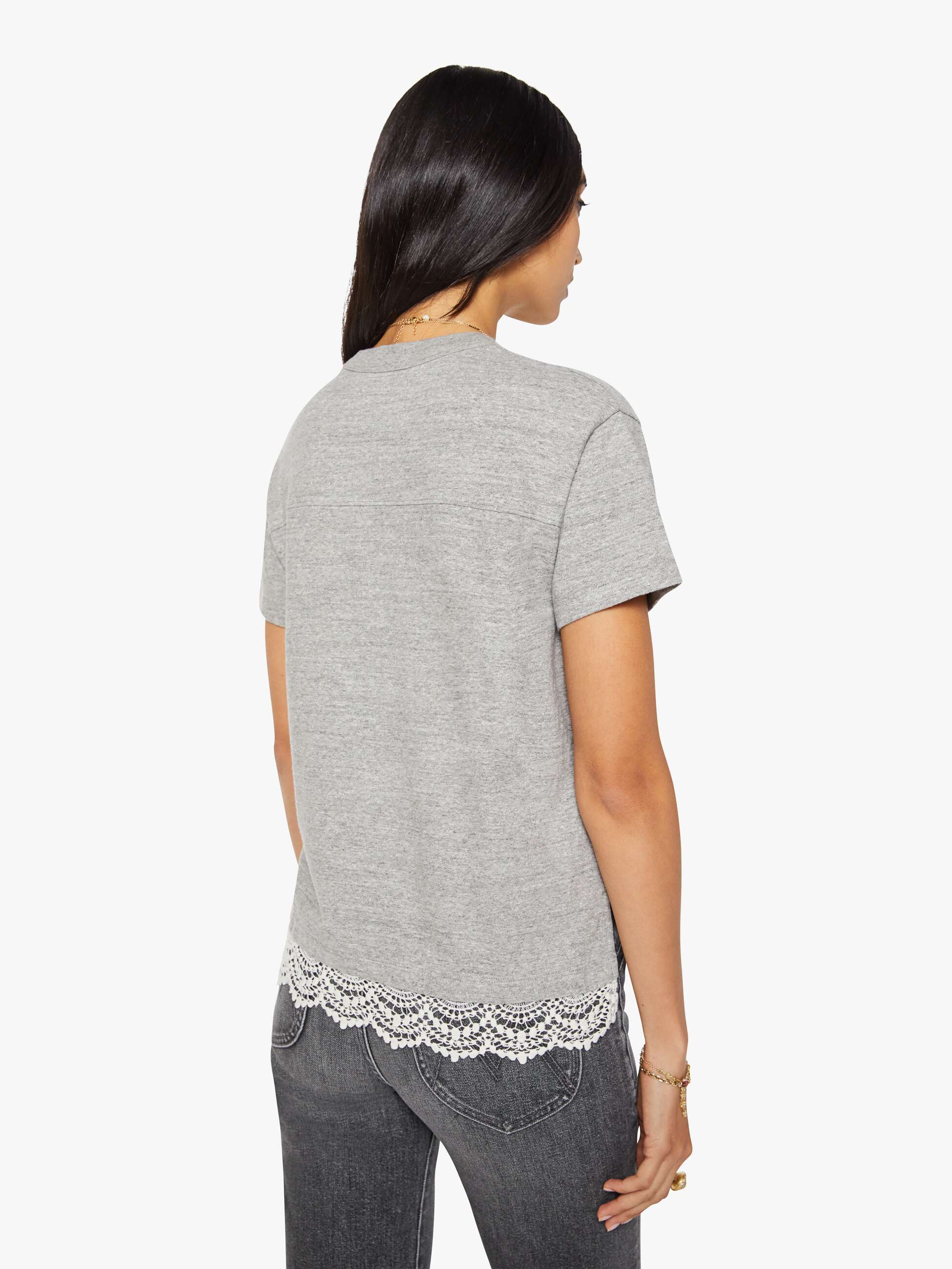 Mother The Footballer T-Shirt Heather Grey Baumwolle