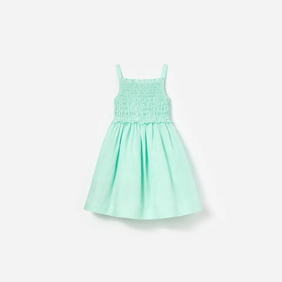 Self Portrait Dresses Mint Ramie Kinderkleid Grün Ramie