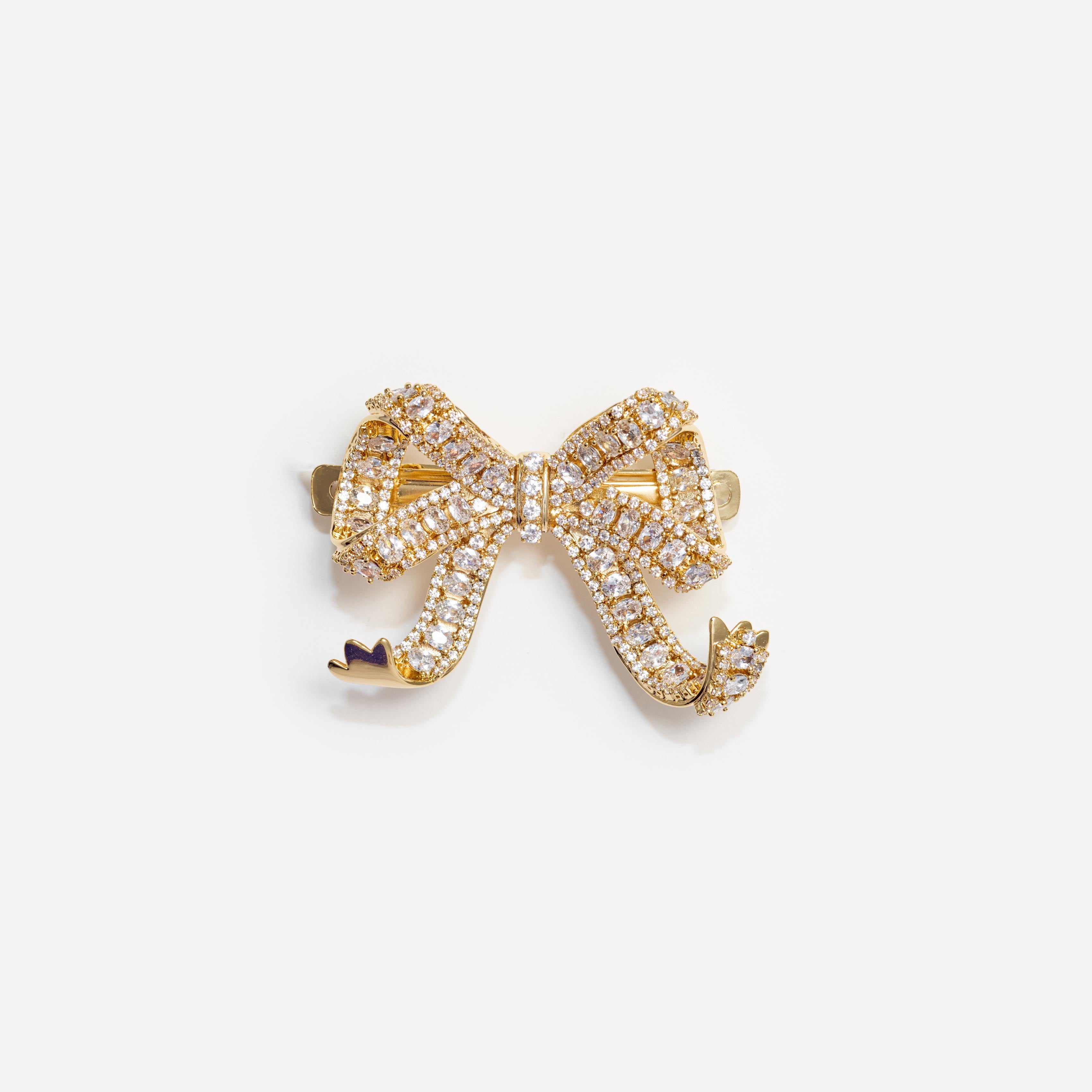 Self-Portrait Gold Crystal Bow Haarspange Gold One Size