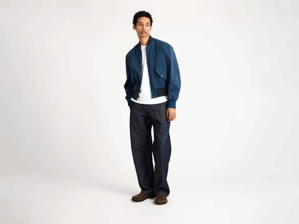 J.W.Anderson Bomber Jacket Bomberjacke washed navy Baumwolle