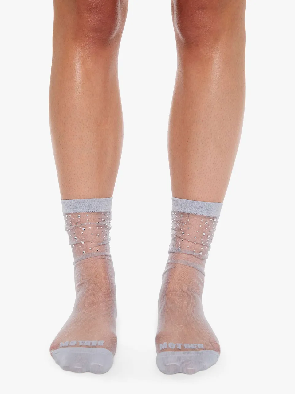 Mother The Half-Step Socken Sparks Grau mit Strass