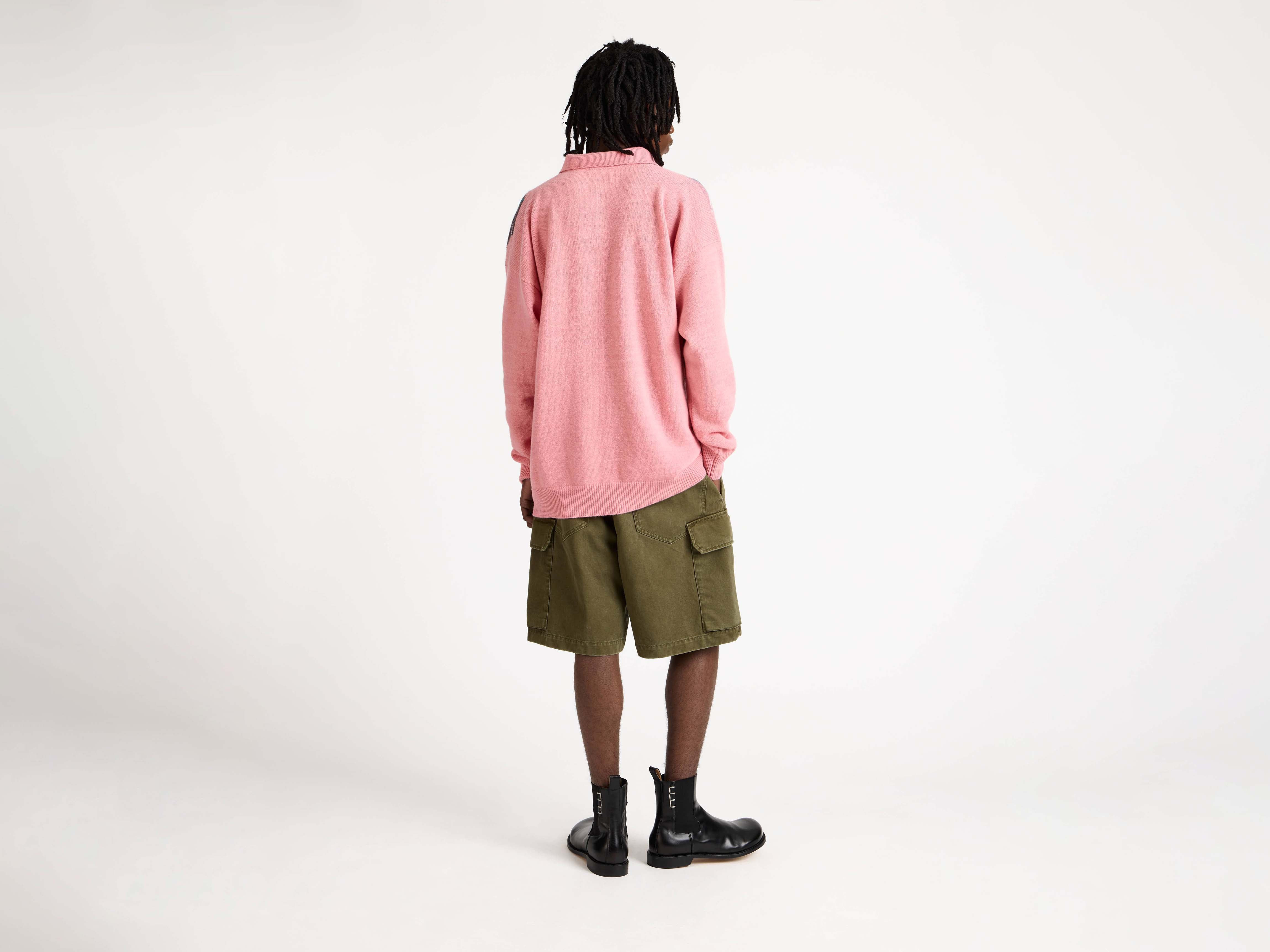 J.W.Anderson x Pringle Argyle Polo Strickpolo Bubblegum Herren