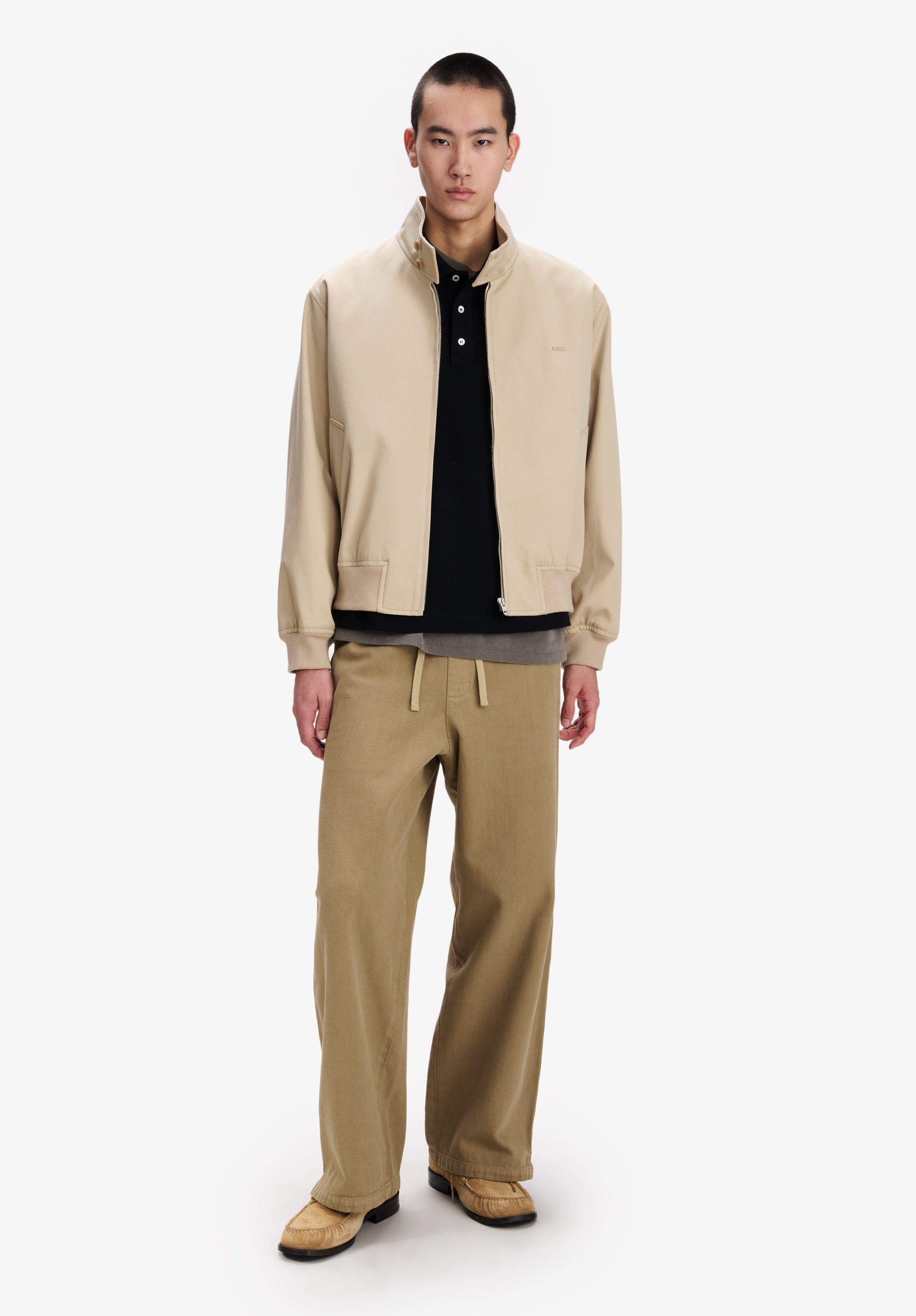 A.P.C. Reißverschluss Jacke Bio-Baumwolle Stehkragen