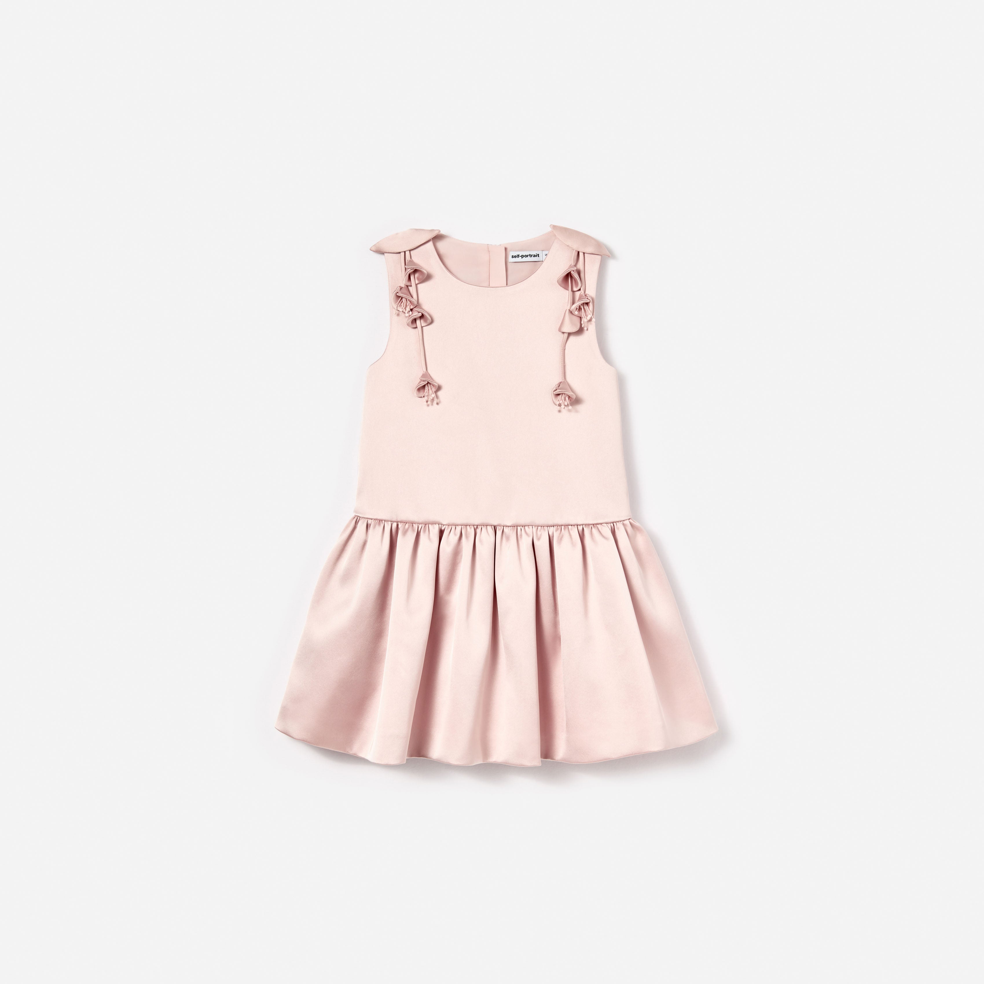 Self Portrait Pink Satin Flower Kinder Kleid 3/4 Rosa