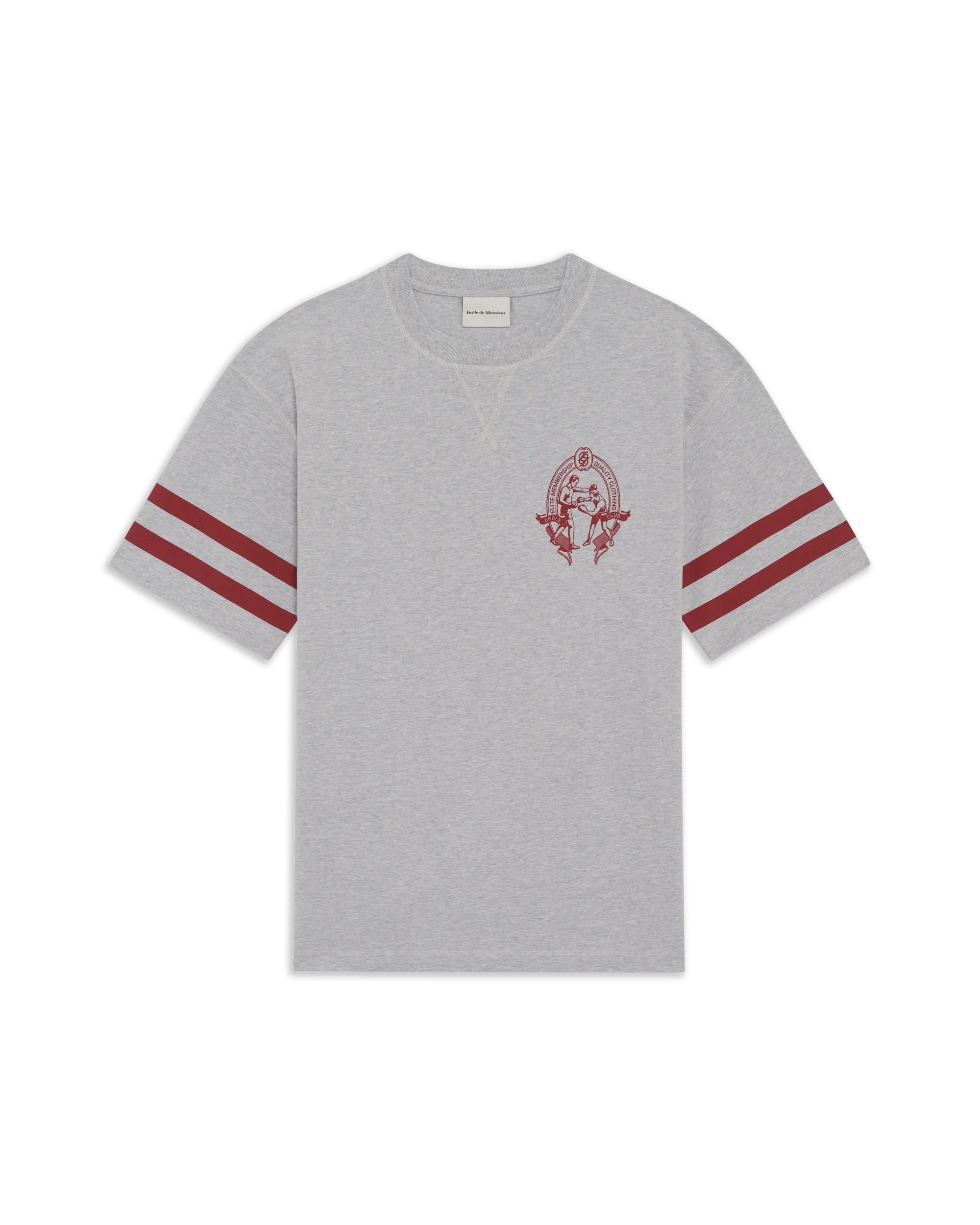 Drôle De Monsieur Boxers Herren T-Shirt Heather Grey Print
