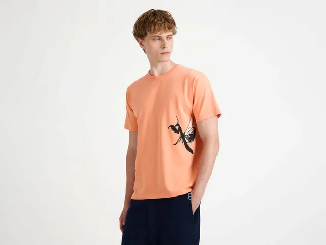 J.W. Anderson Praying Mantis T-Shirt Pfirsich Jersey Print
