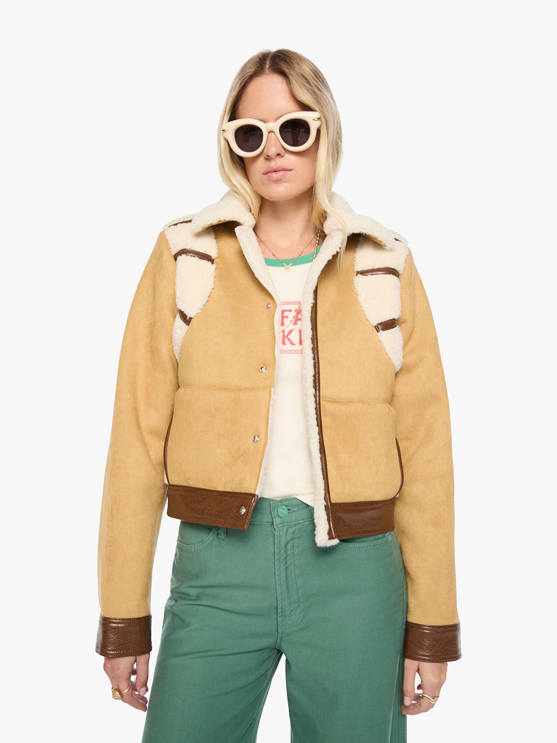 Mother The Tripper Puffer Jacke Mixed Media Khaki