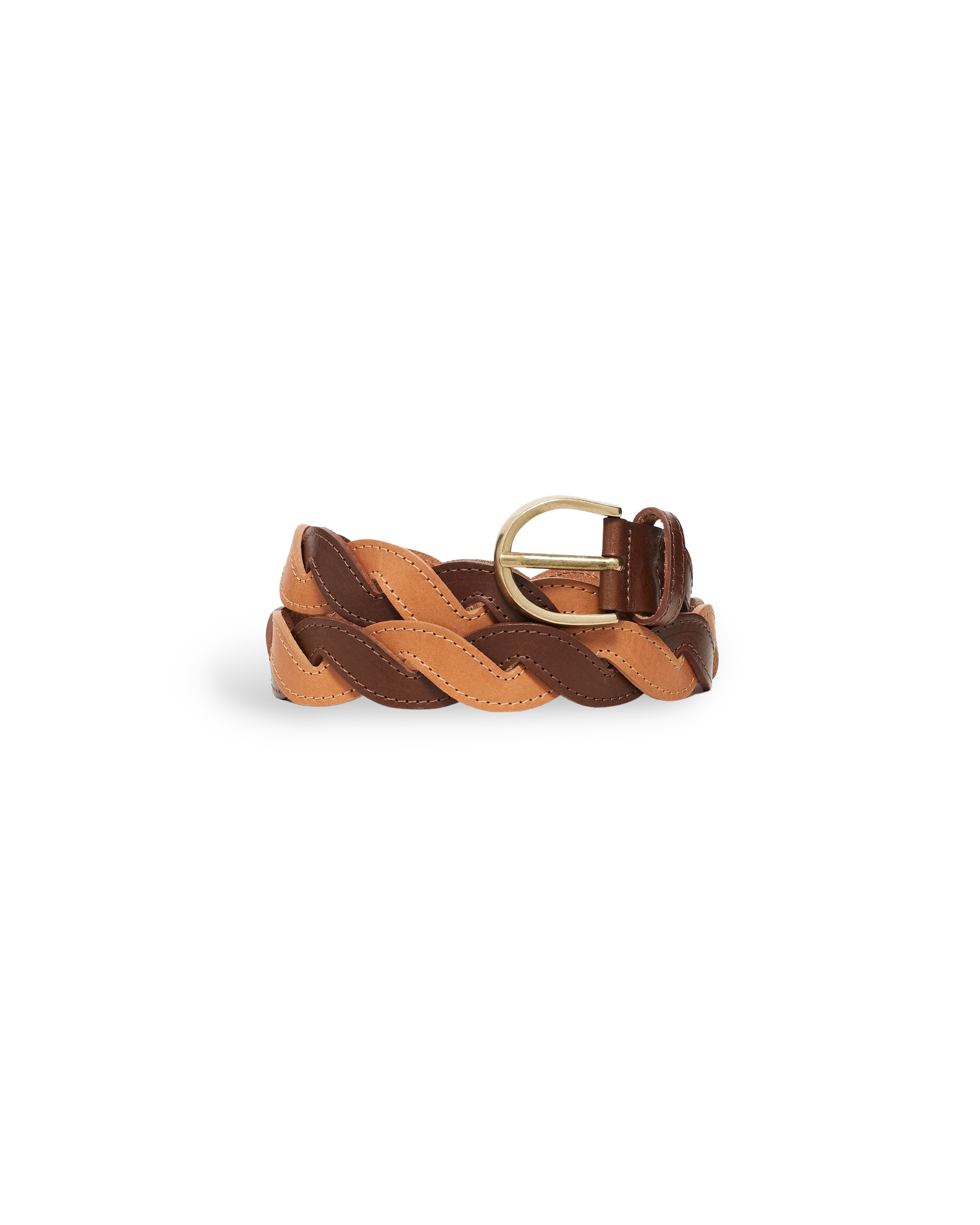 Drôle De Monsieur La Ceinture Tresse Gürtel Cognac Leder 3cm