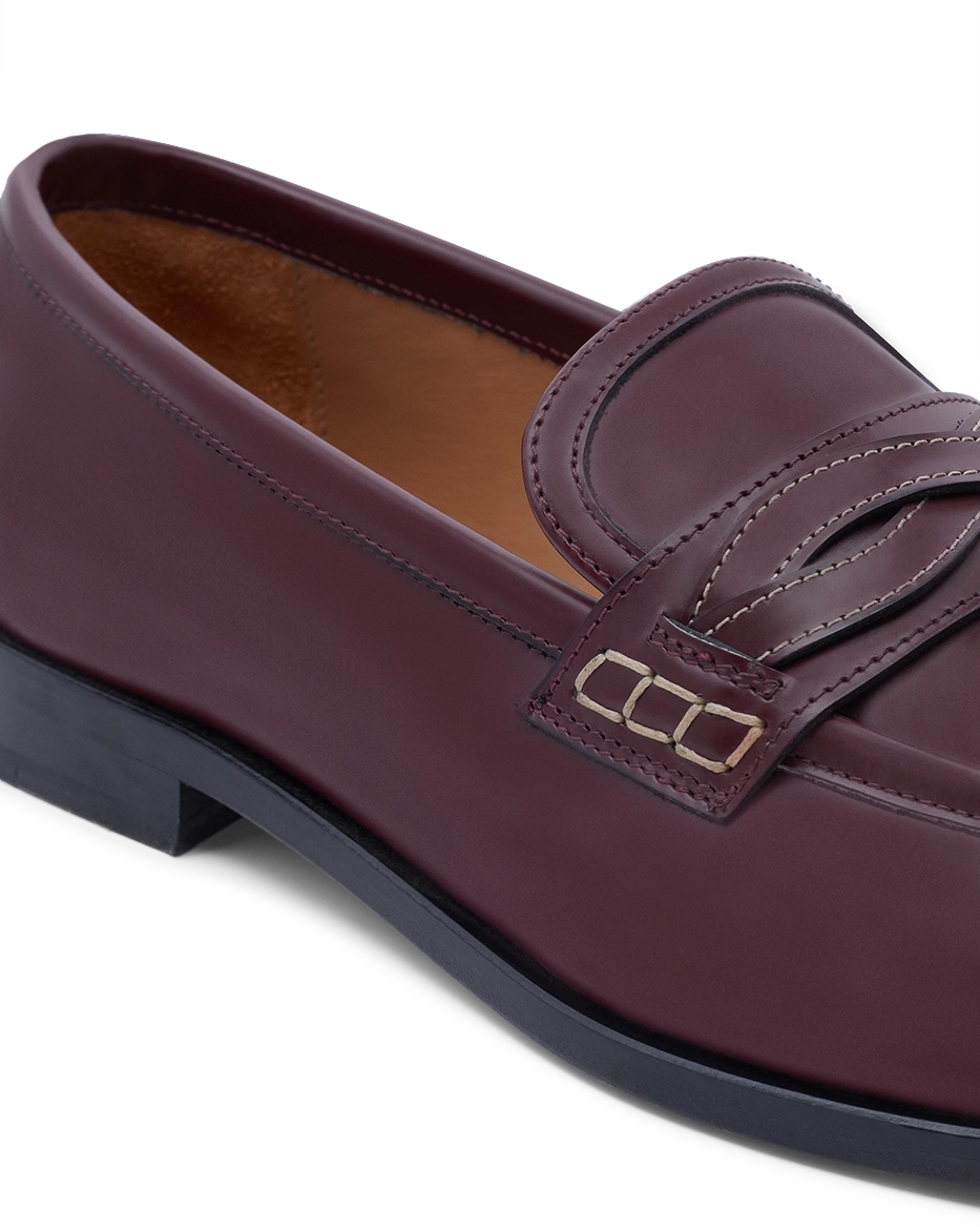 Drôle De Monsieur Mocassin Tresse Loafer Burgundy Rindsleder