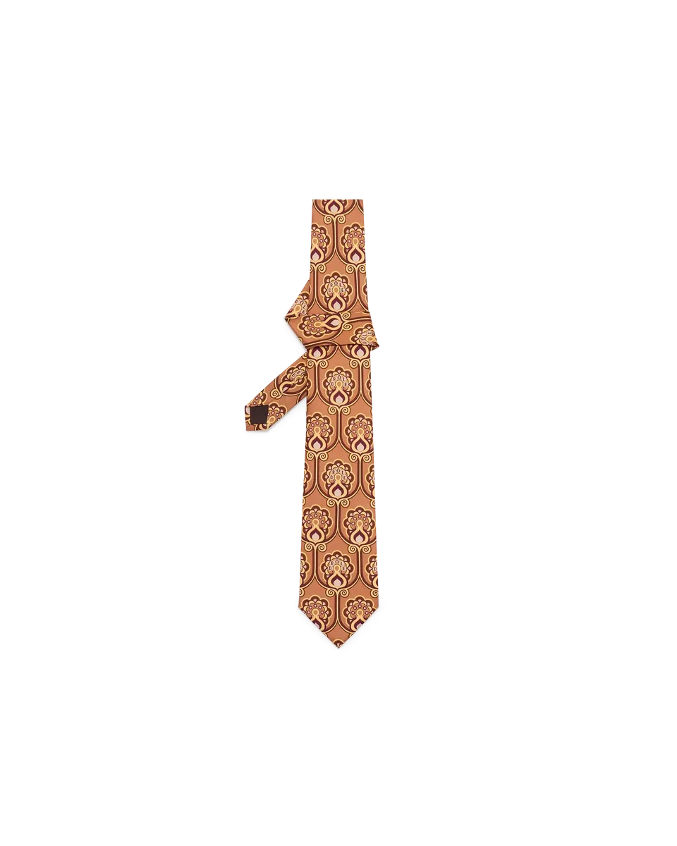 Drôle De Monsieur Tapisserie Krawatte altrosa Seide 145cm