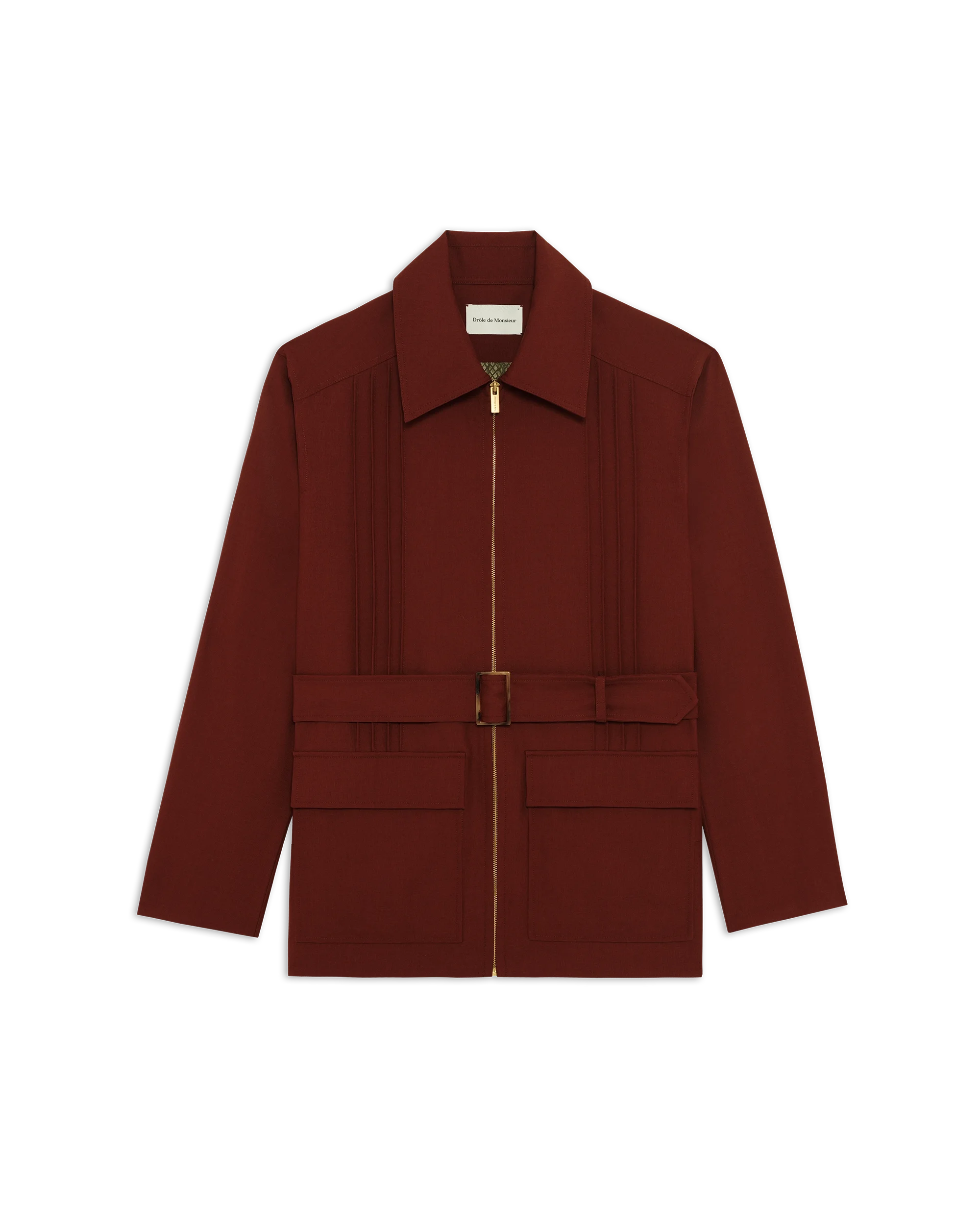 Drôle De Monsieur Veste Saharienne Safarijacke Wolle Ziegelrot M