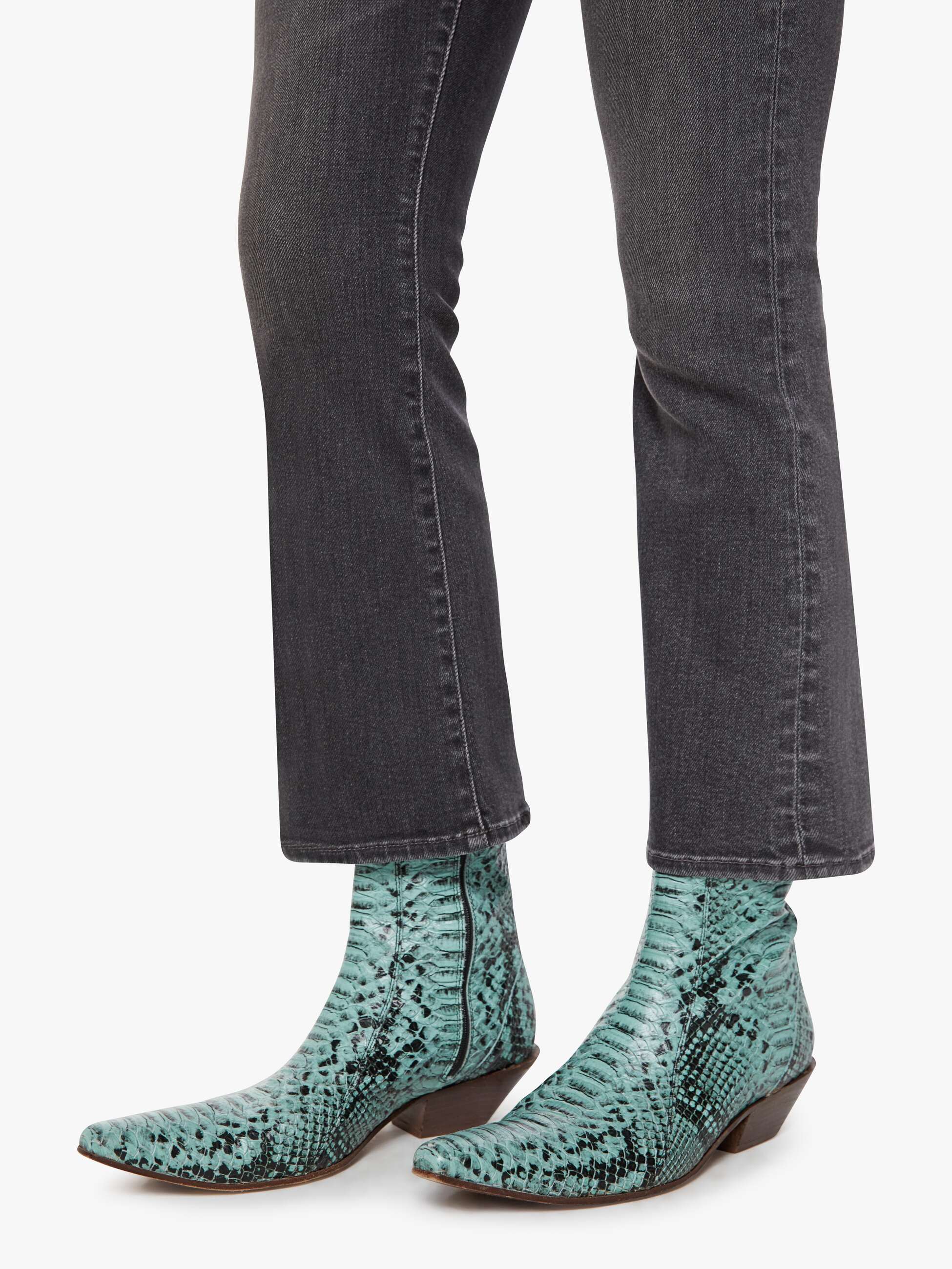 Mother The Hustler Ankle Flare Jeans Schwarz High-Rise