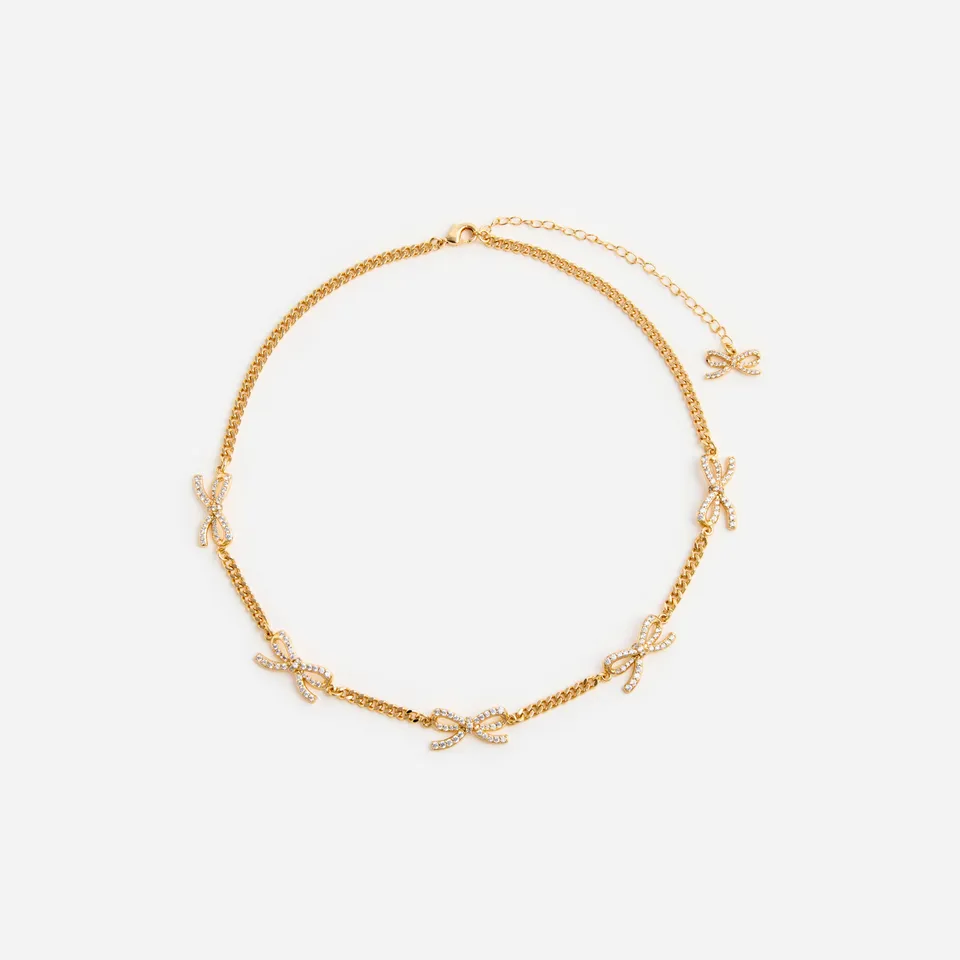 Self Portrait Gold Crystal Bow Halskette Gold Kristall