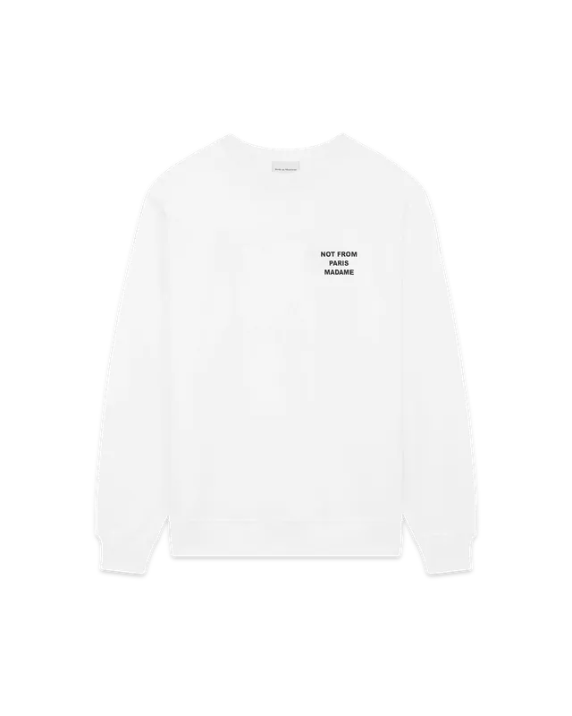 Drôle De Monsieur Sweatshirt Slogan Sweatshirt Weiß Baumwolle