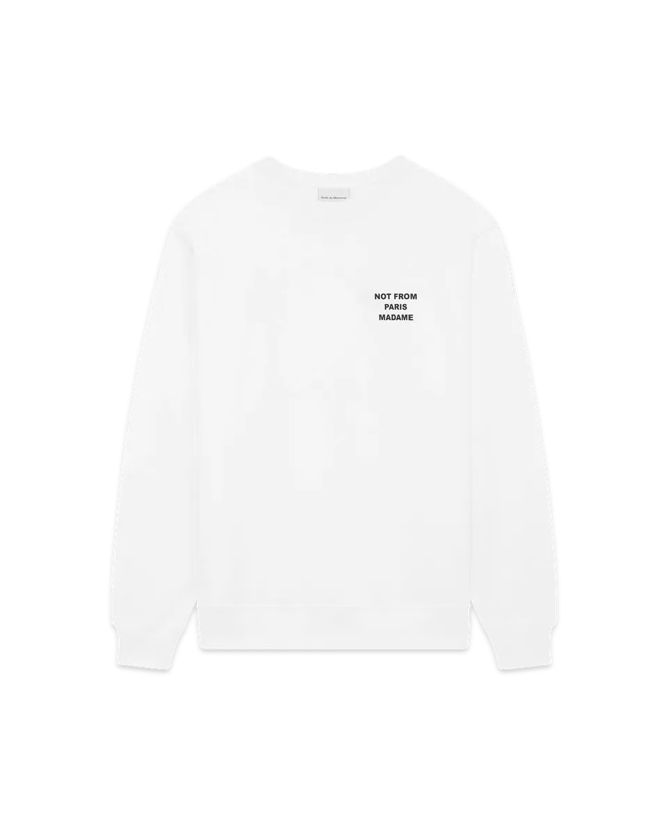 Drôle De Monsieur Sweatshirt Slogan Sweatshirt Weiß Baumwolle