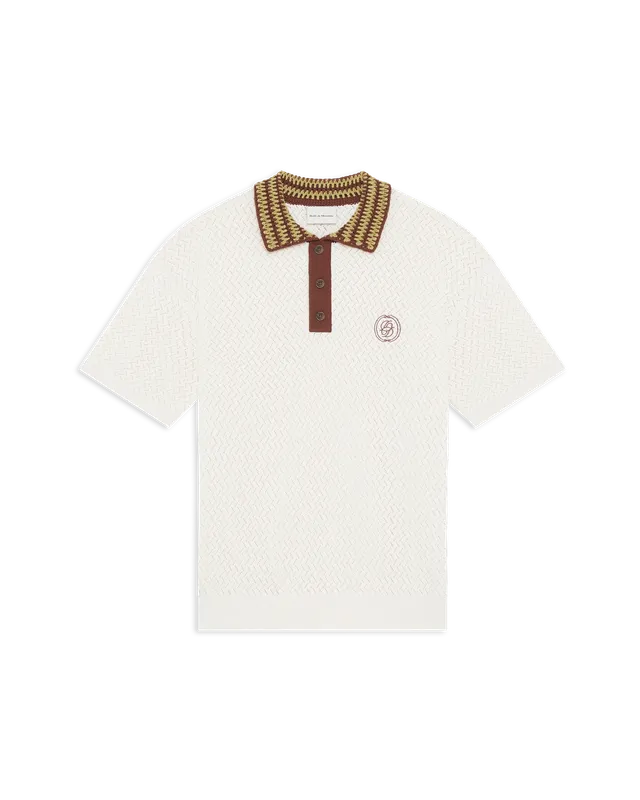 Drôle De Monsieur Polo Maille Ajouré D Poloshirt off-white Baumwolle