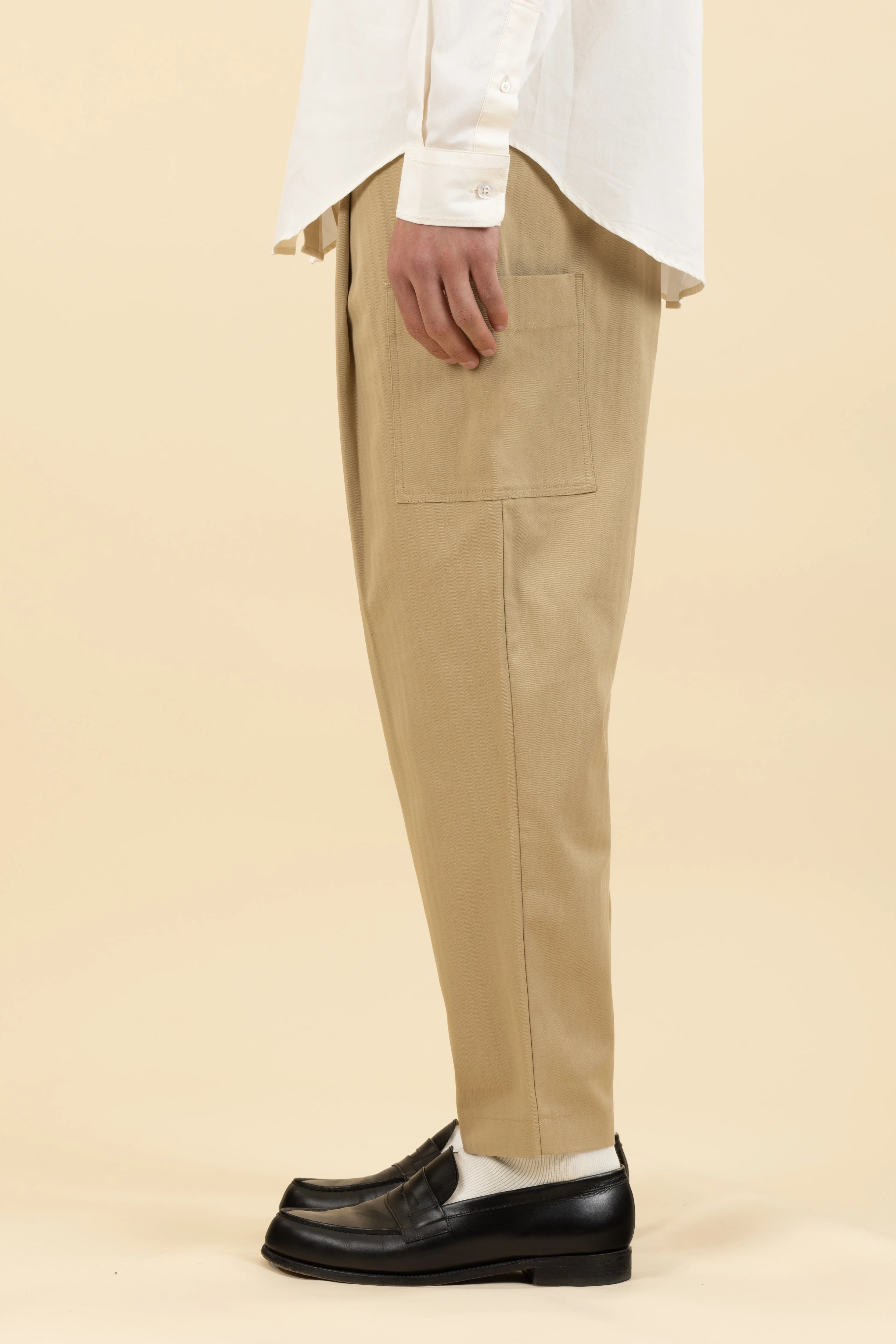 Drôle De Monsieur Le Pantalon Cropped Cargo Hose Dunkelbeige