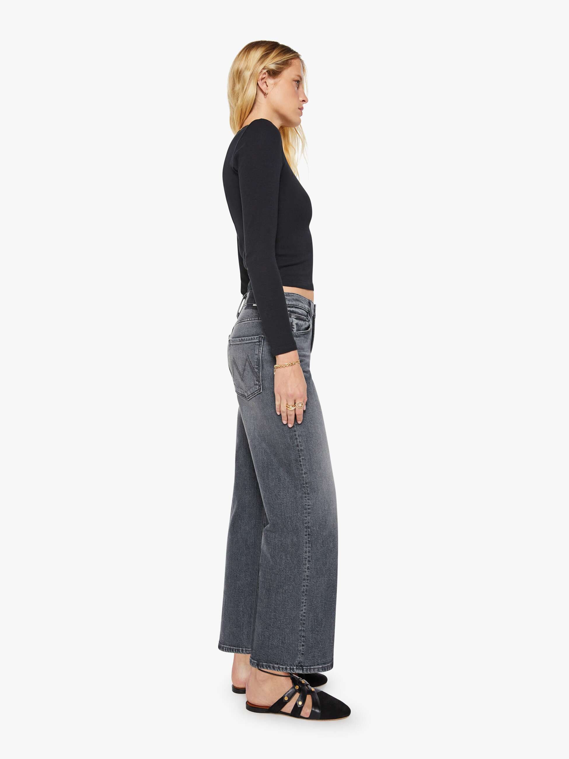 MOTHER The Dodger Flood Jeans Outta Sight Grau
