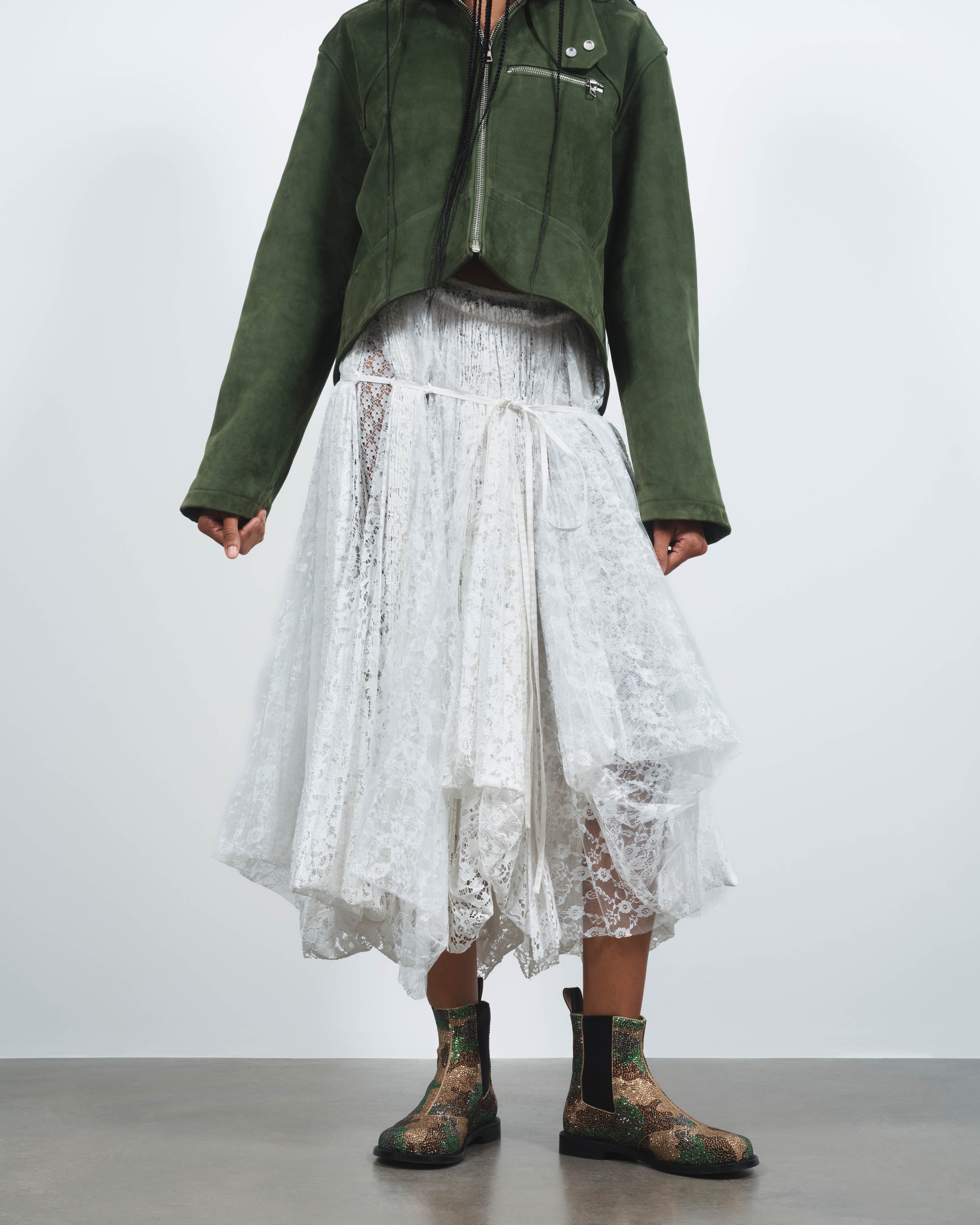 J.W.Anderson Mixed Lace Rock Damen weiß Spitze lang