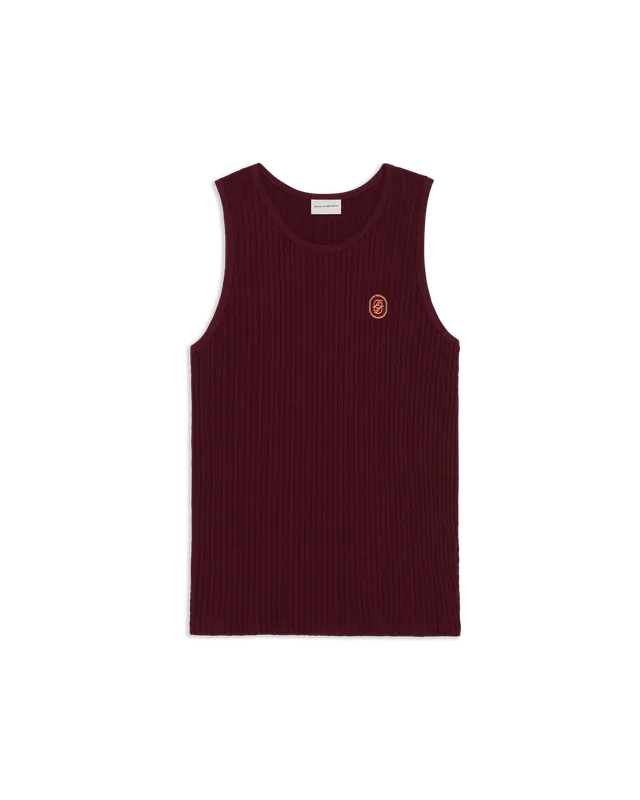 Drôle De Monsieur D Mirror Tank Top Tanktop Burgundy Baumwolle
