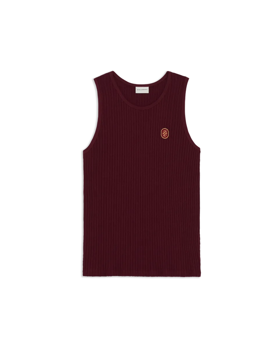 Drôle De Monsieur D Mirror Tank Top Tanktop Burgundy Baumwolle